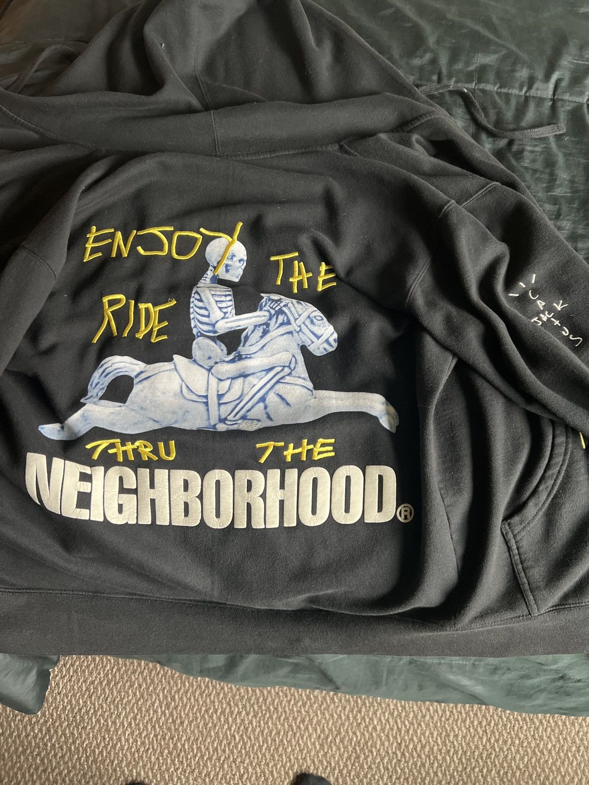 image of Travis Scott X Neighborhood Hoodie in Black, Men's (Size Large)