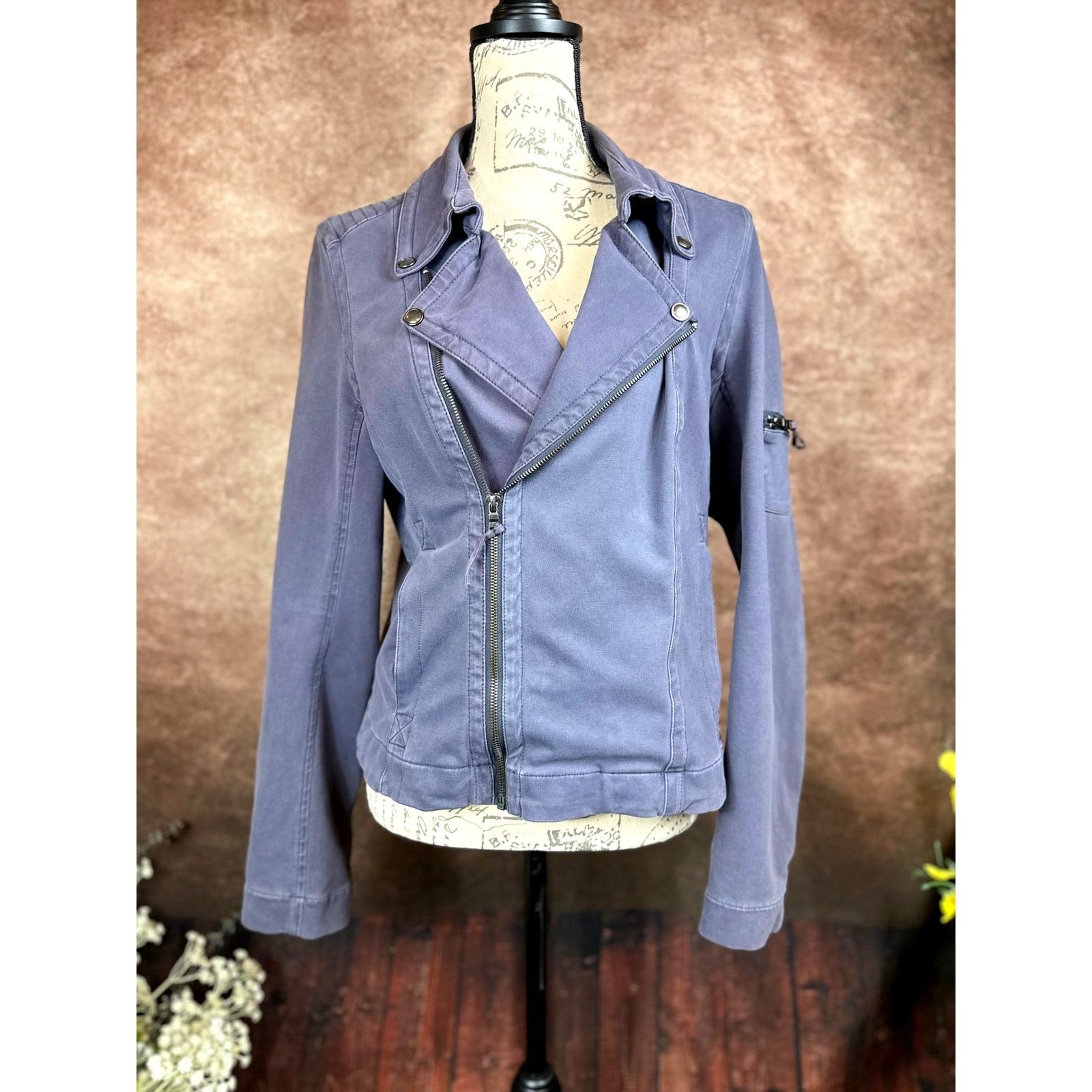 Other Peyton Jensen Moto Jacket with Zippers- Grey - size L Size L / US 10 / IT 46 - 3 Thumbnail