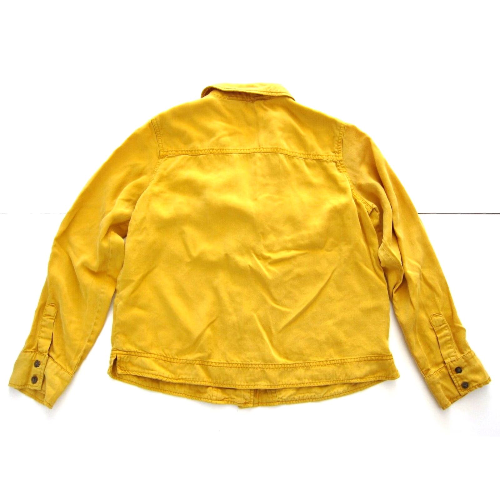Vintage C&C California 100% Lyocell Mustard Yellow Collared Pocket Jacket Woman Medium Shirt Size S / US 4 / IT 40 - 2 Thumbnail