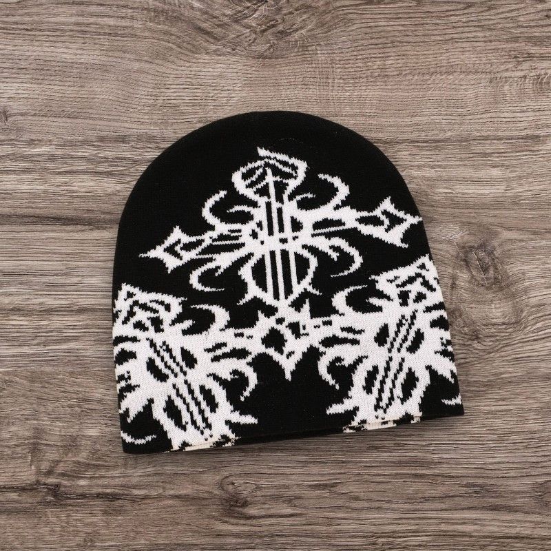 The Unbranded Brand Opium ALT Grunge Punk Cross Beanie Y2K Avantgarde Skater Hat Size ONE SIZE - 1 Preview