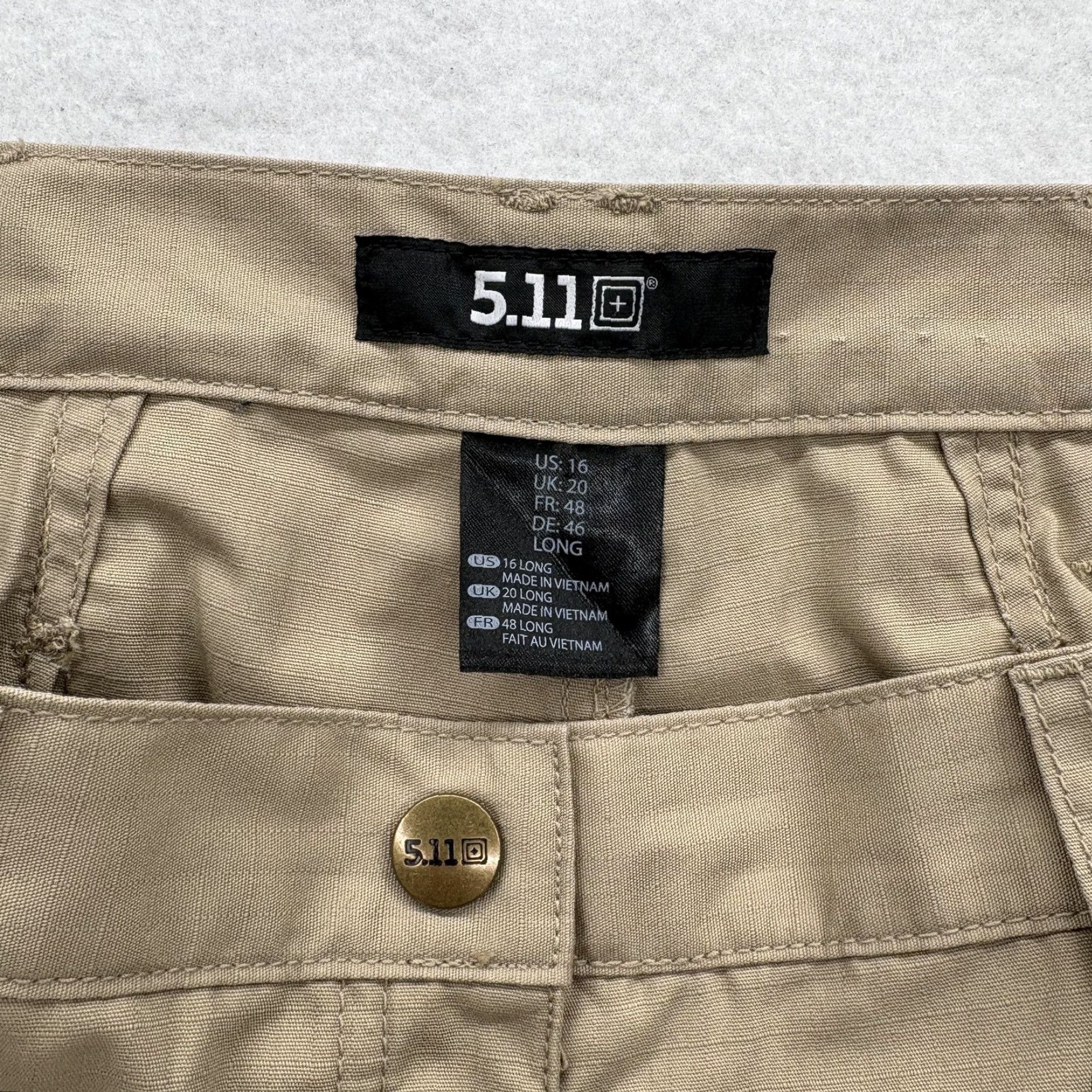 Vintage 5.11 Tactical Taclite Pro Pants Womens 16 Long Khaki Cargo Outdoor Ripstop Trail Size 38" / US 16 / IT 52 - 5 Thumbnail