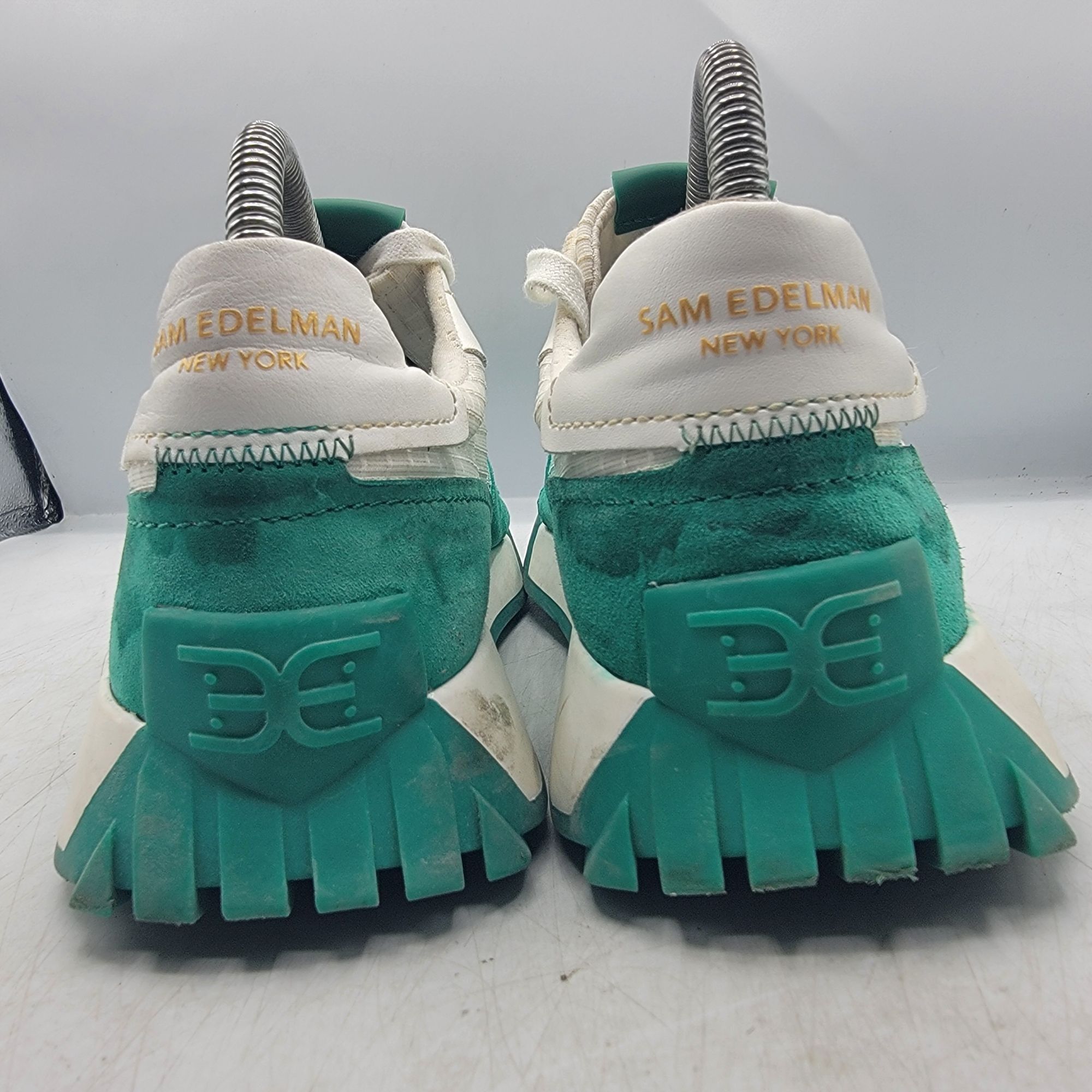 Sam Edelman Sam Edelman Layla Womens 8.5M Green White Sneaker Shoes Walk Size US 8.5 / IT 38.5 - 5 Thumbnail