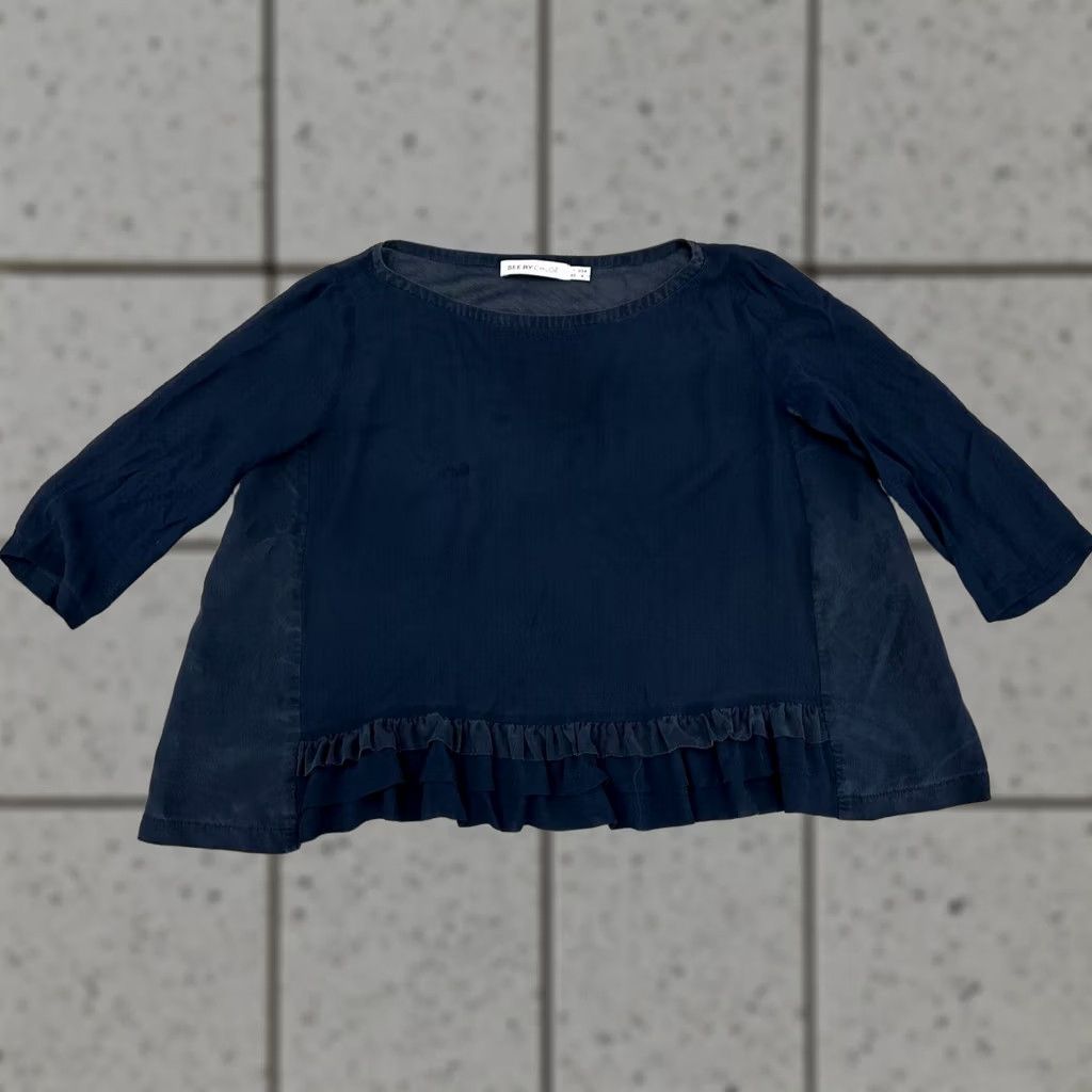 Vintage See by Chloé Silk Blouse Top Women's US 4 UK 8 Blue Silk Blouse Size M / US 6-8 / IT 42-44 - 1 Thumbnail
