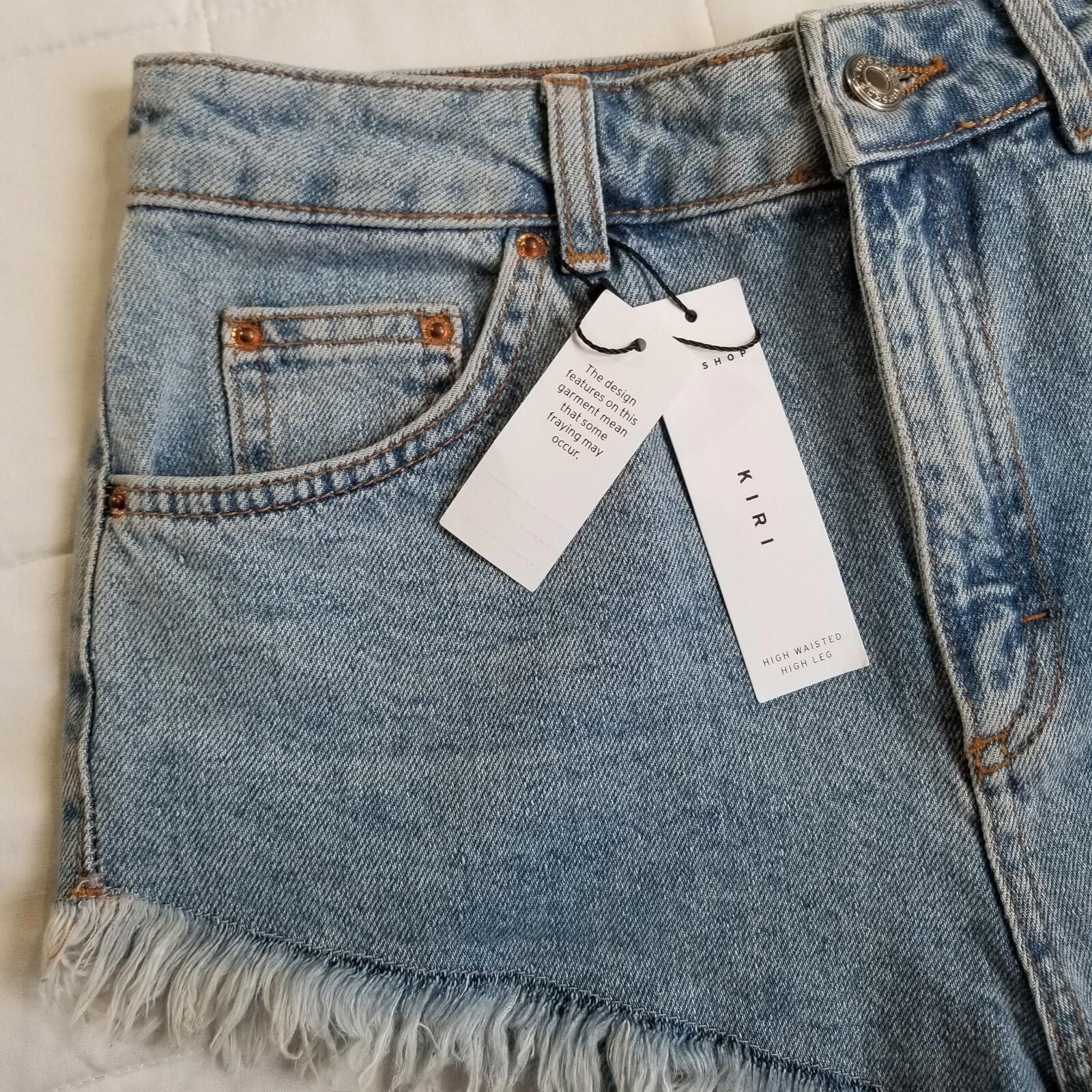 Topshop TopShop Womens Kiri Denim Jean Shorts High Waisted Size 6 Size 28" / US 6 / IT 42 - 2 Thumbnail