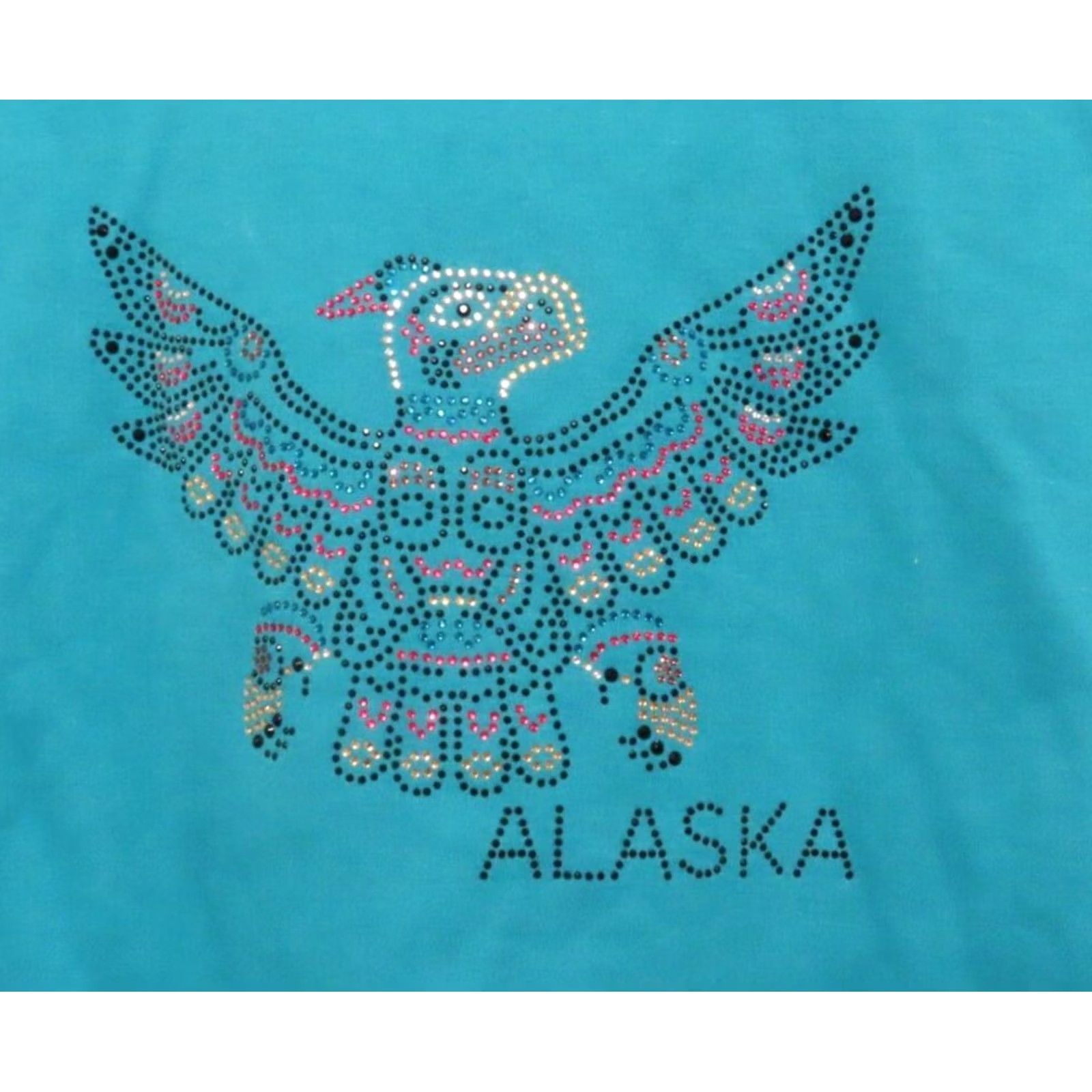 Vintage VINTAGE Alaska Shirt Womens S Blue Bird Rhinestones Totem T-Shirt Size S / US 4 / IT 40 - 2 Thumbnail