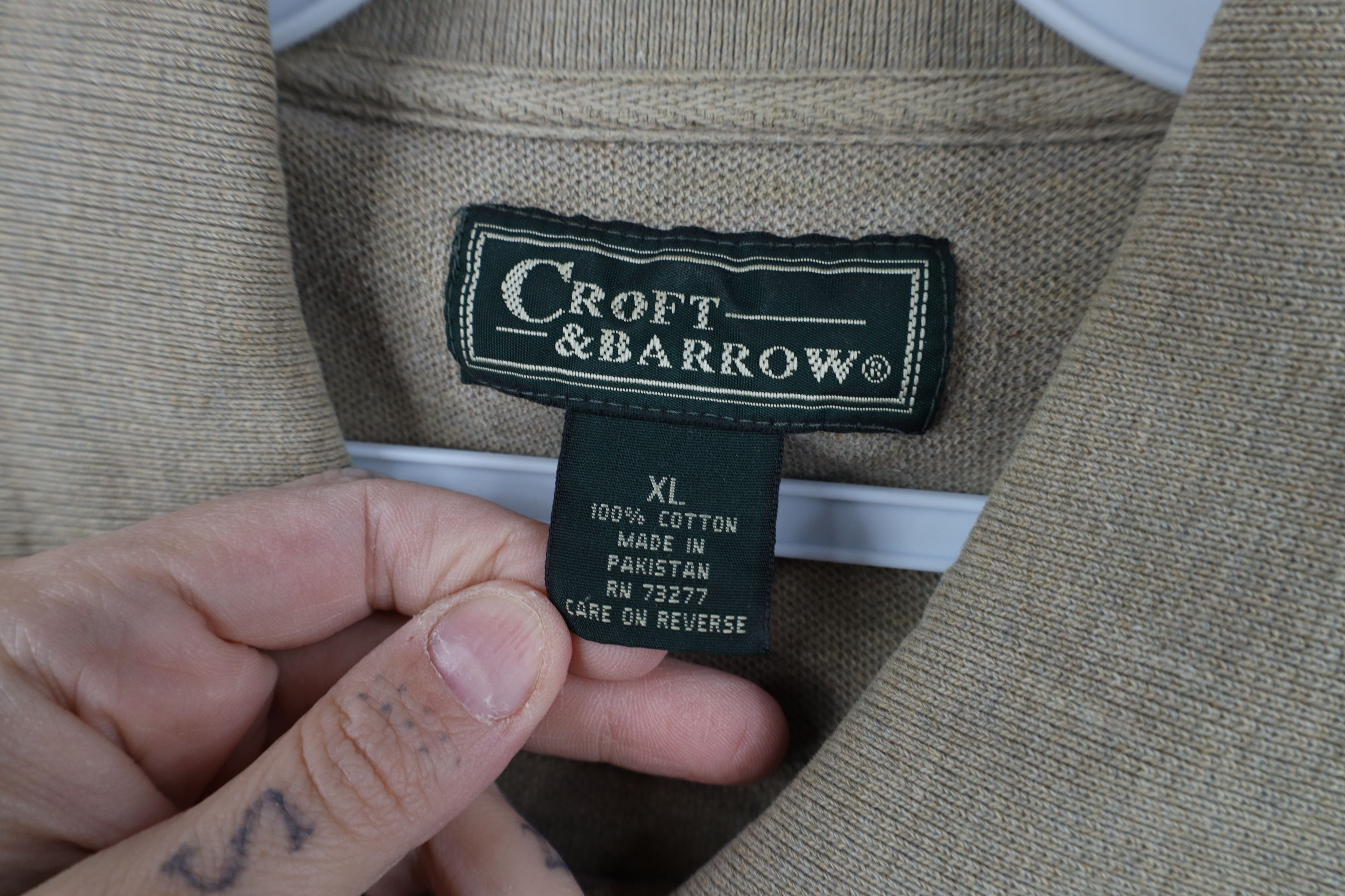 Vintage Vintage 90s Y2K Streetwear Blank Cotton Knit Golf Polo Beige Size US XL / EU 56 / 4 - 8 Thumbnail