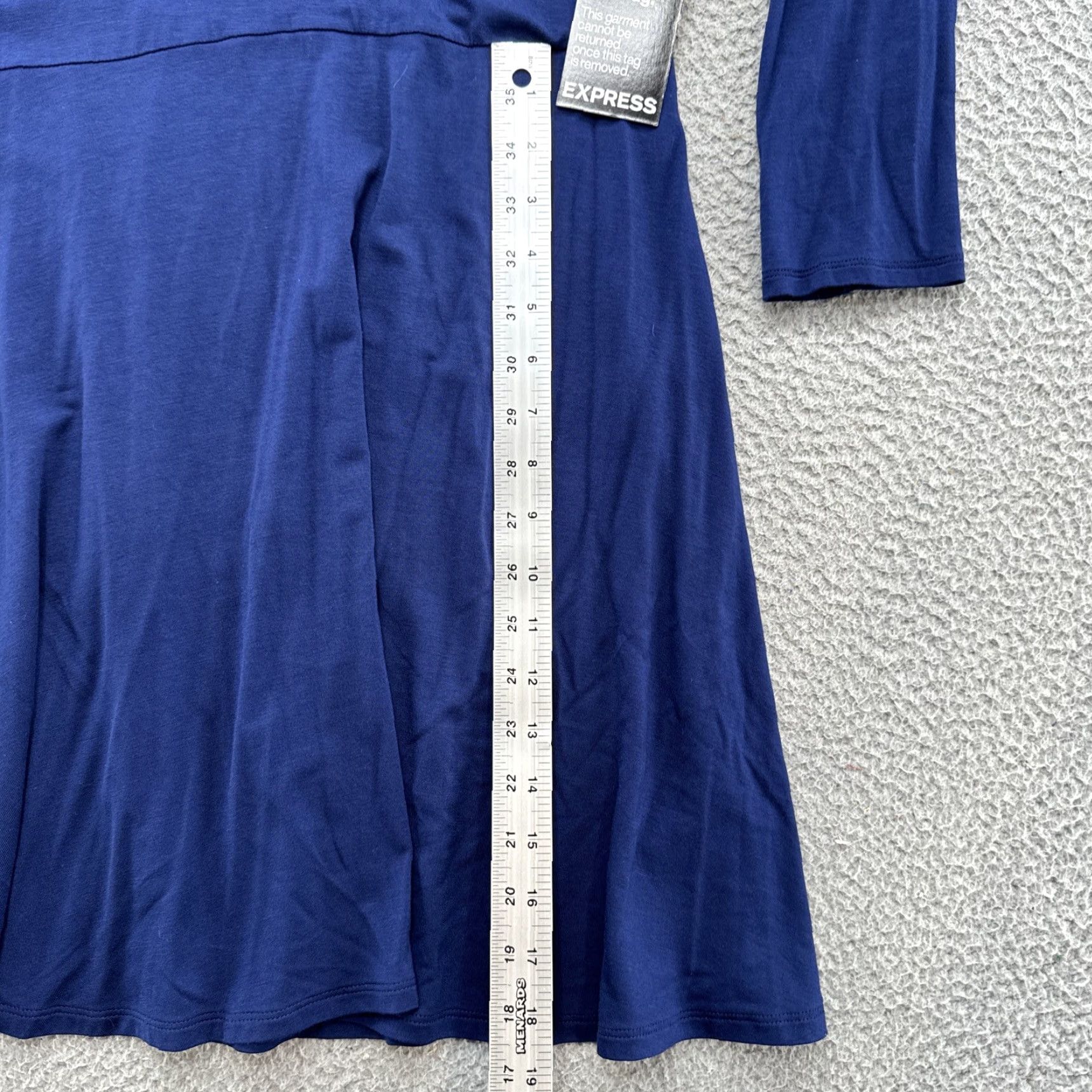 Express Express Shirt Dress Women’s Long Sleeve Navy Blue V Neck Size L NEW Size L / US 10 / IT 46 - 7 Thumbnail