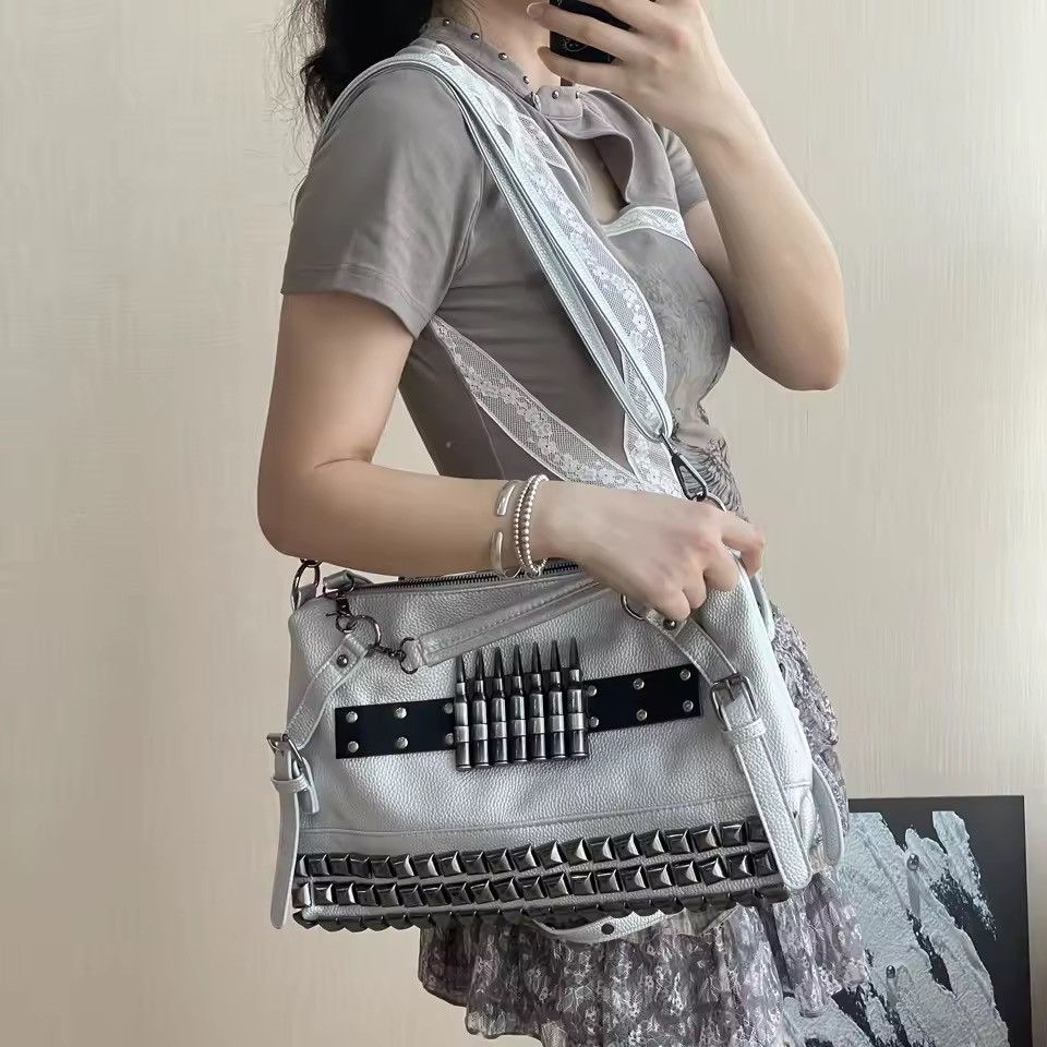 Other Handmade Y2K Spice Girl Punk Shoulder Bag – Skull Rivets Size ONE SIZE - 7 Thumbnail