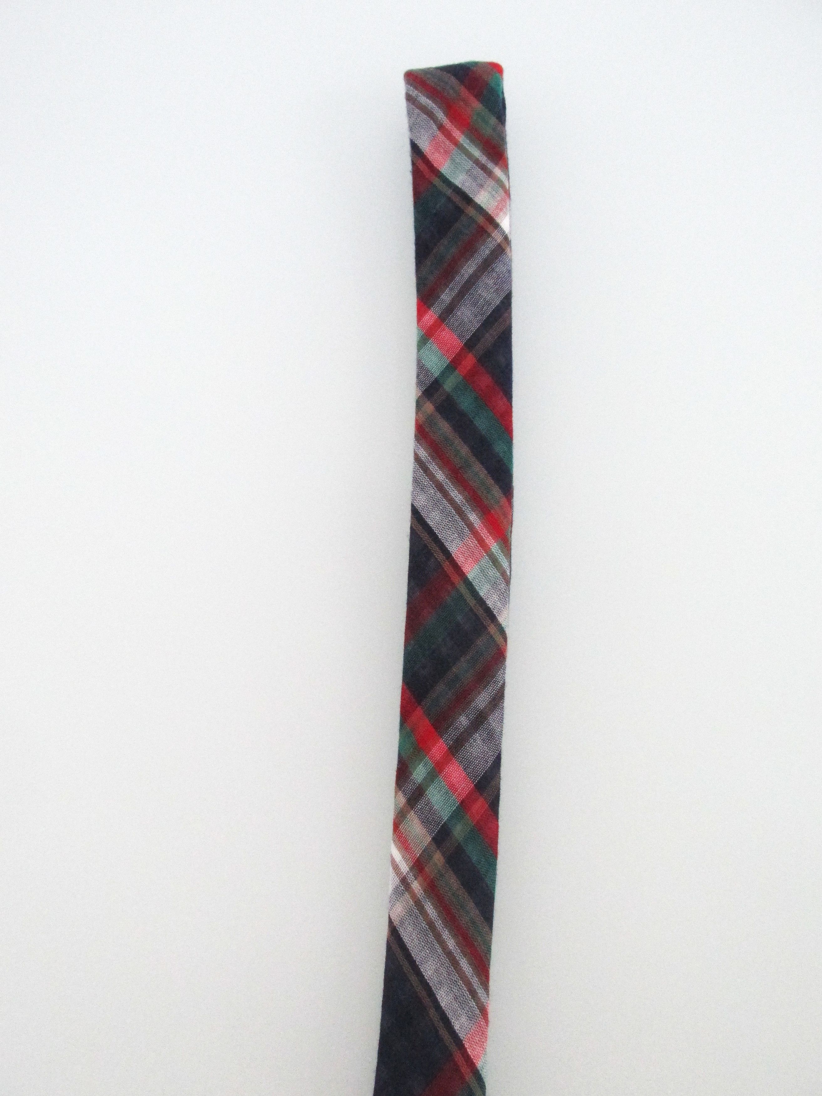 Other Skinny Tie Madness Men's Cotton Plaid Tie Size ONE SIZE - 3 Thumbnail