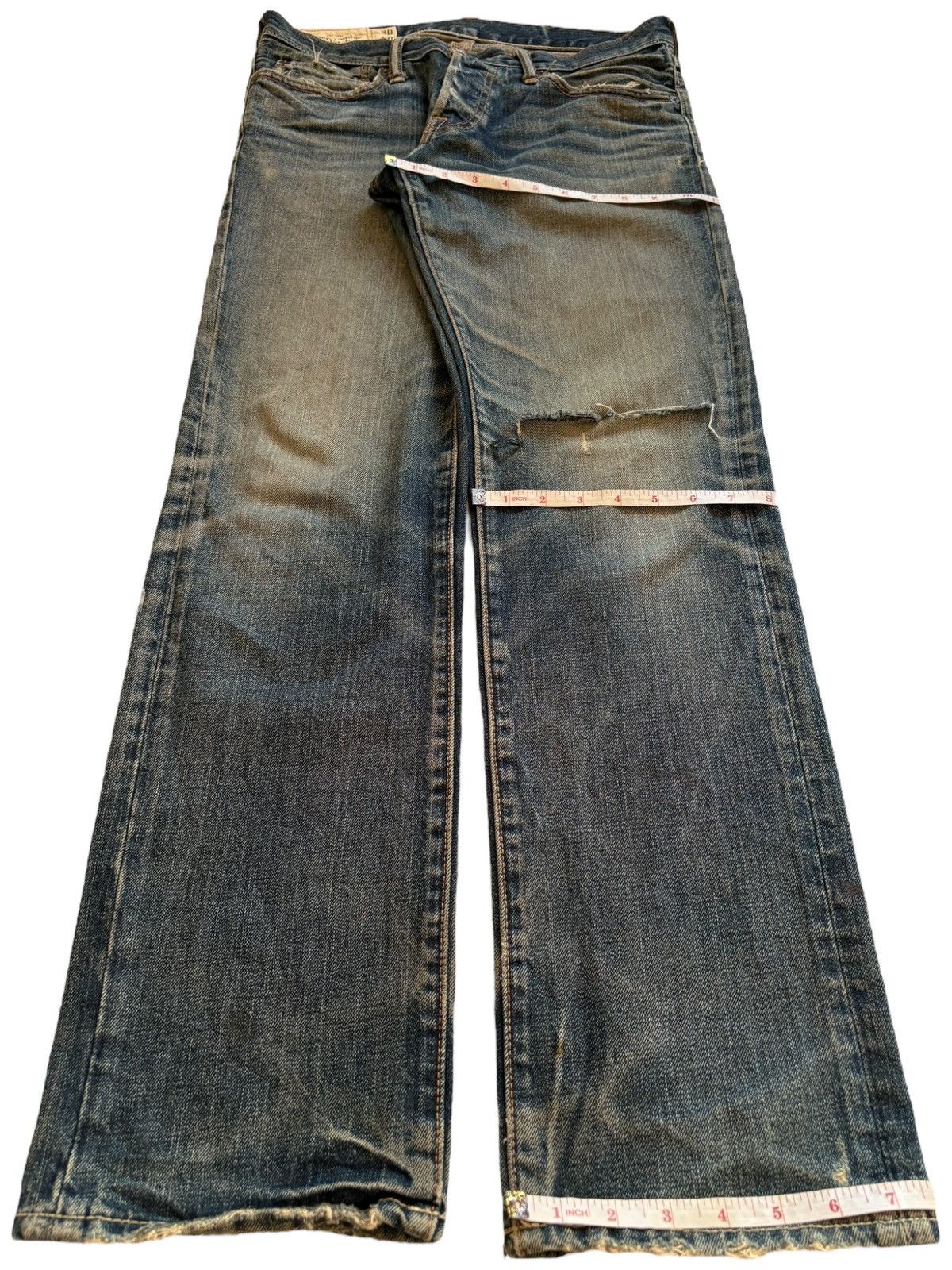 Abercrombie & Fitch Vintage Abercrombie Rusty Mud Wash Ripped Loose Jeans Size US 30 / EU 46 - 14 Thumbnail