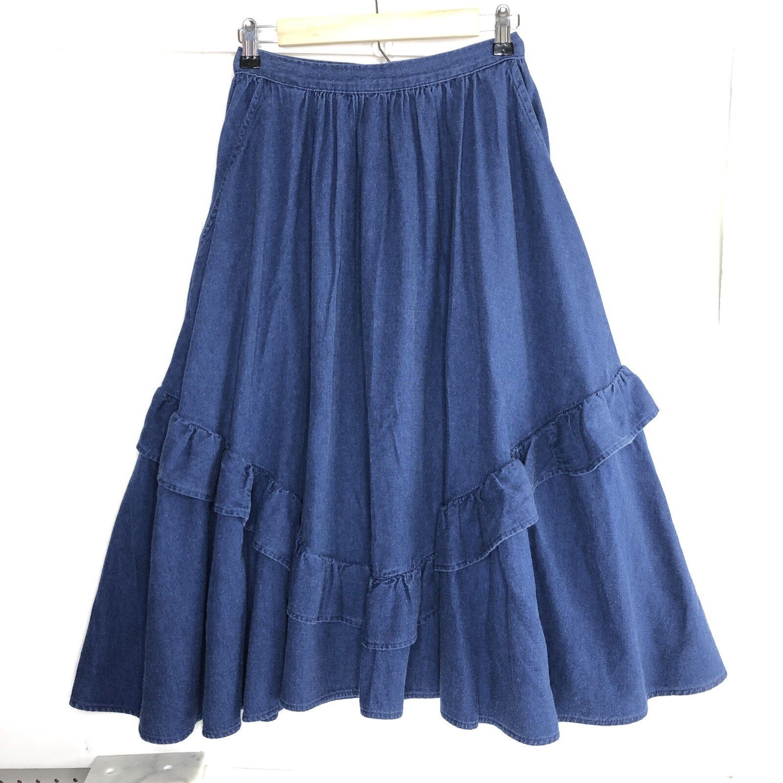 Other Vtg Jacques De Noir Womens Frilled Ruffled Jean Skirt Sz 7 Size 26" / US 2 / IT 38 - 2 Thumbnail