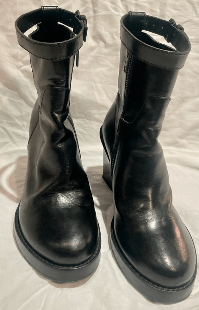 Ann Demeulemeester Shoes Boots Leather Platform Block Heel