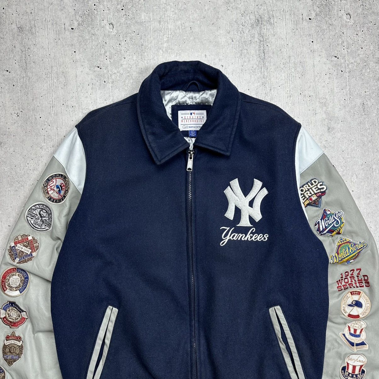 New York Yankees × Vintage New York Yankees Bomber World Series Vintage Patch Jacket Size US L / EU 52-54 / 3 - 3 Thumbnail