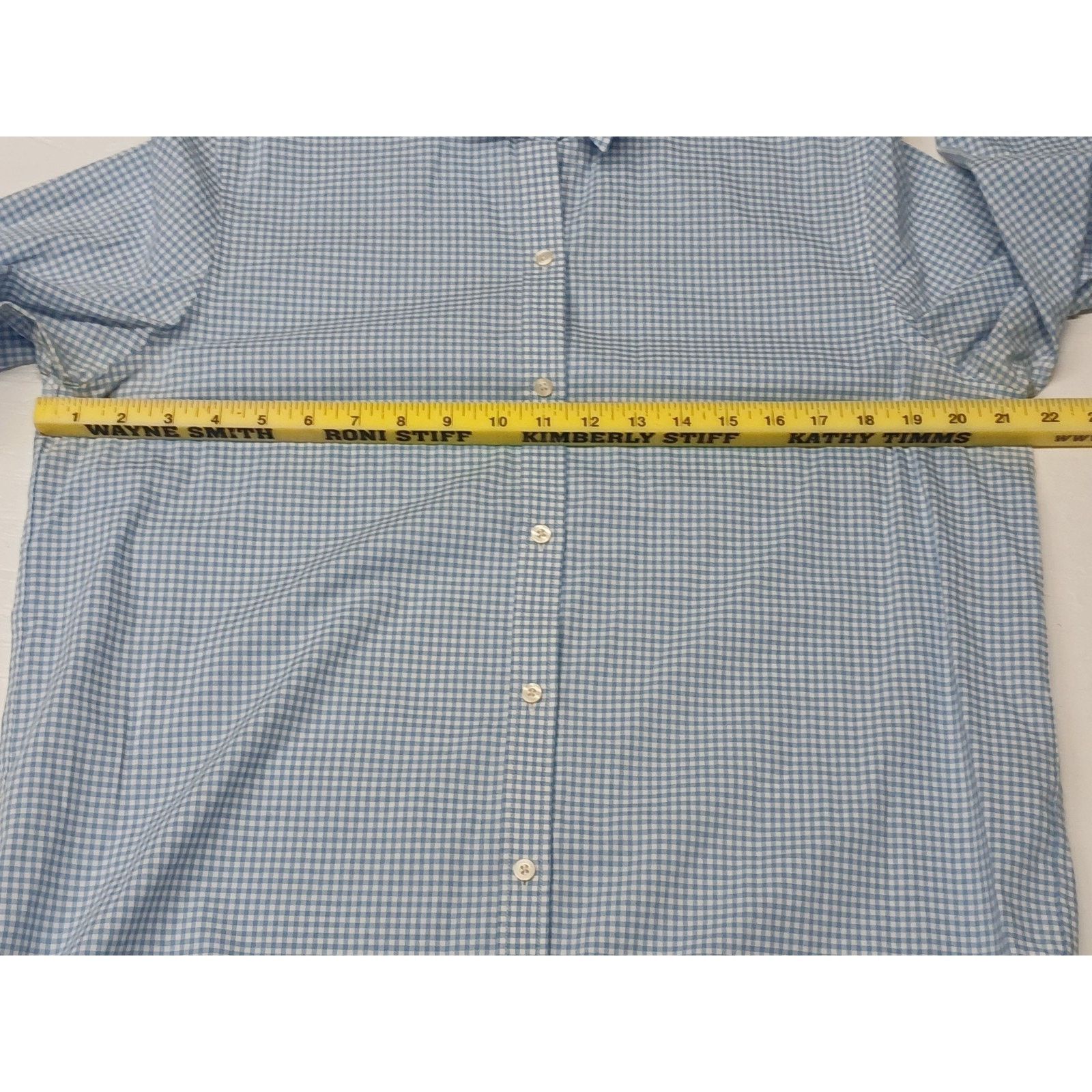 Chaps Chaps No Iron (Large) Blue White Plaid Dress Comfort Shirt Size US L / EU 52-54 / 3 - 4 Thumbnail