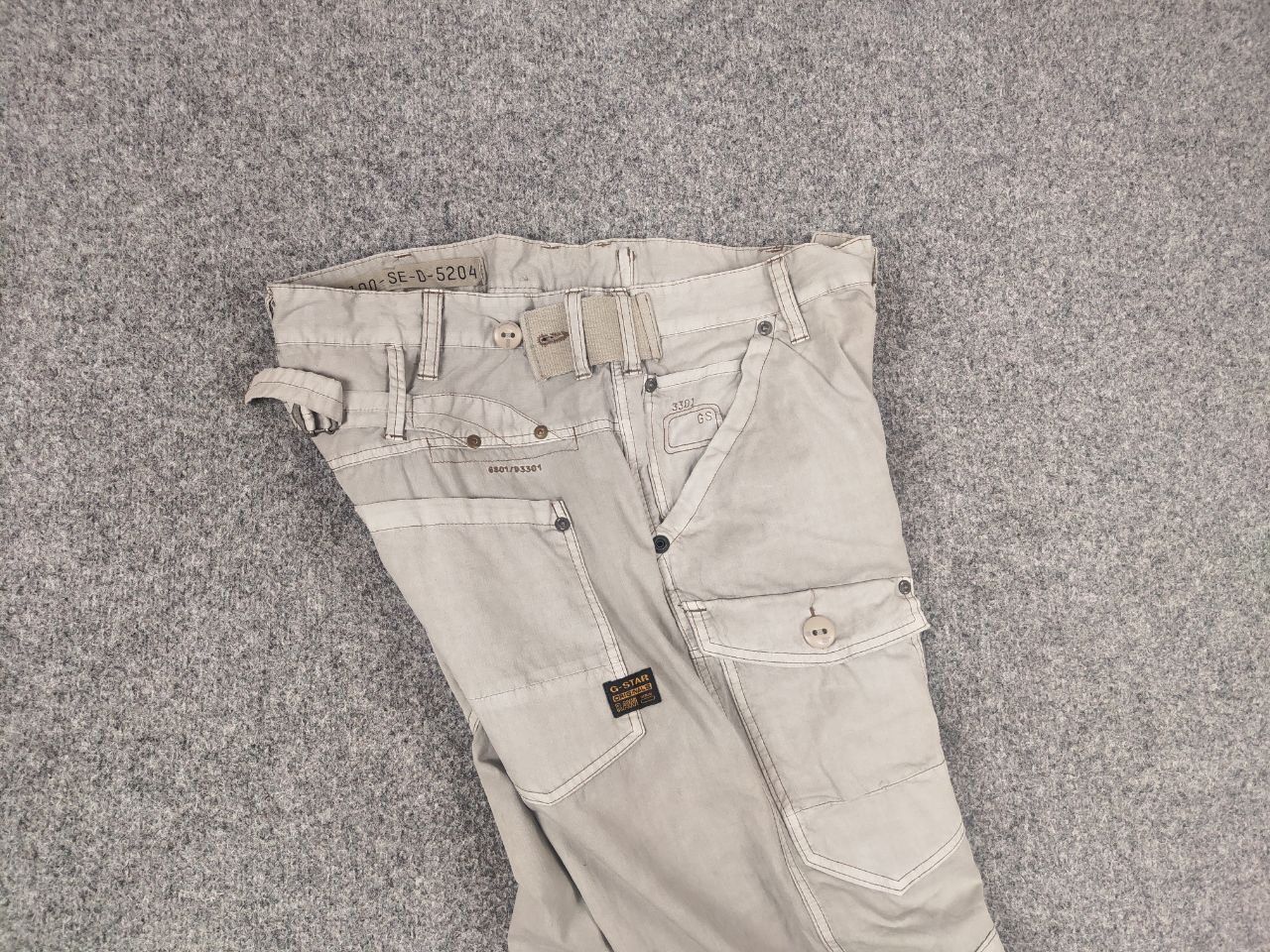 G-Star Vintage G Star Raw 3301 Cargo Multi pocket Double knee Pants Size US 34 / EU 50 - 13 Thumbnail