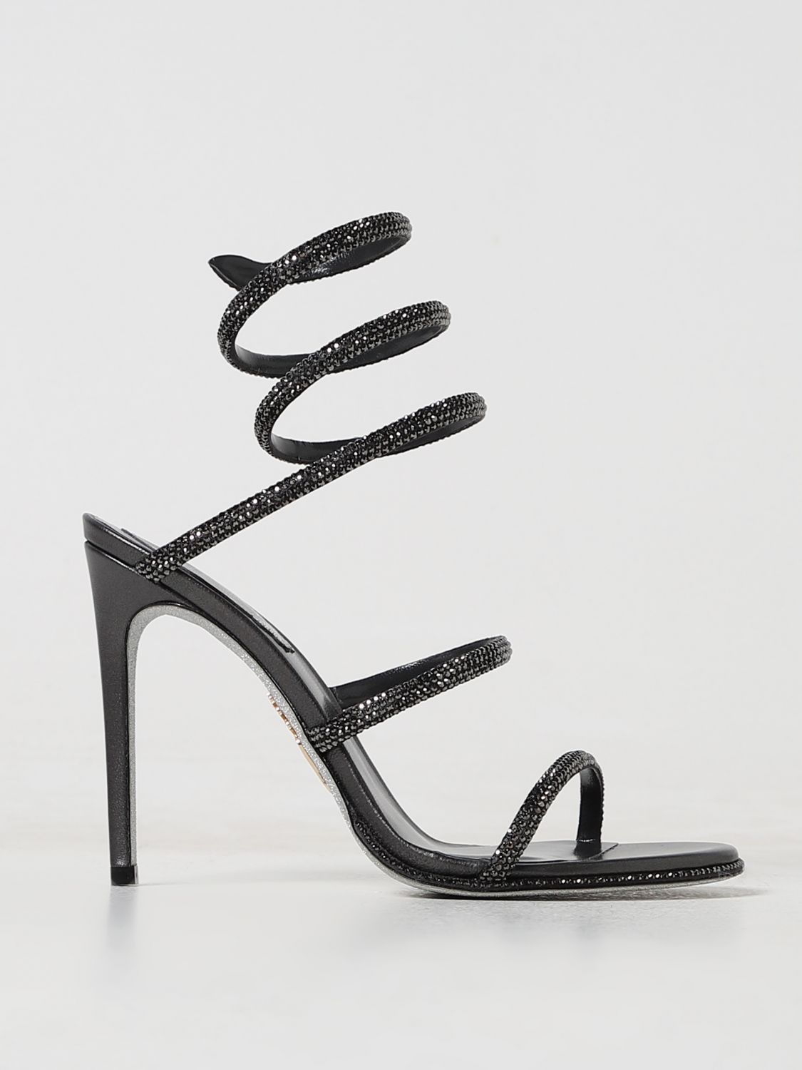 image of Rene Caovilla Heel Shoesed Sandals Woman Black, Women's (Size 6)