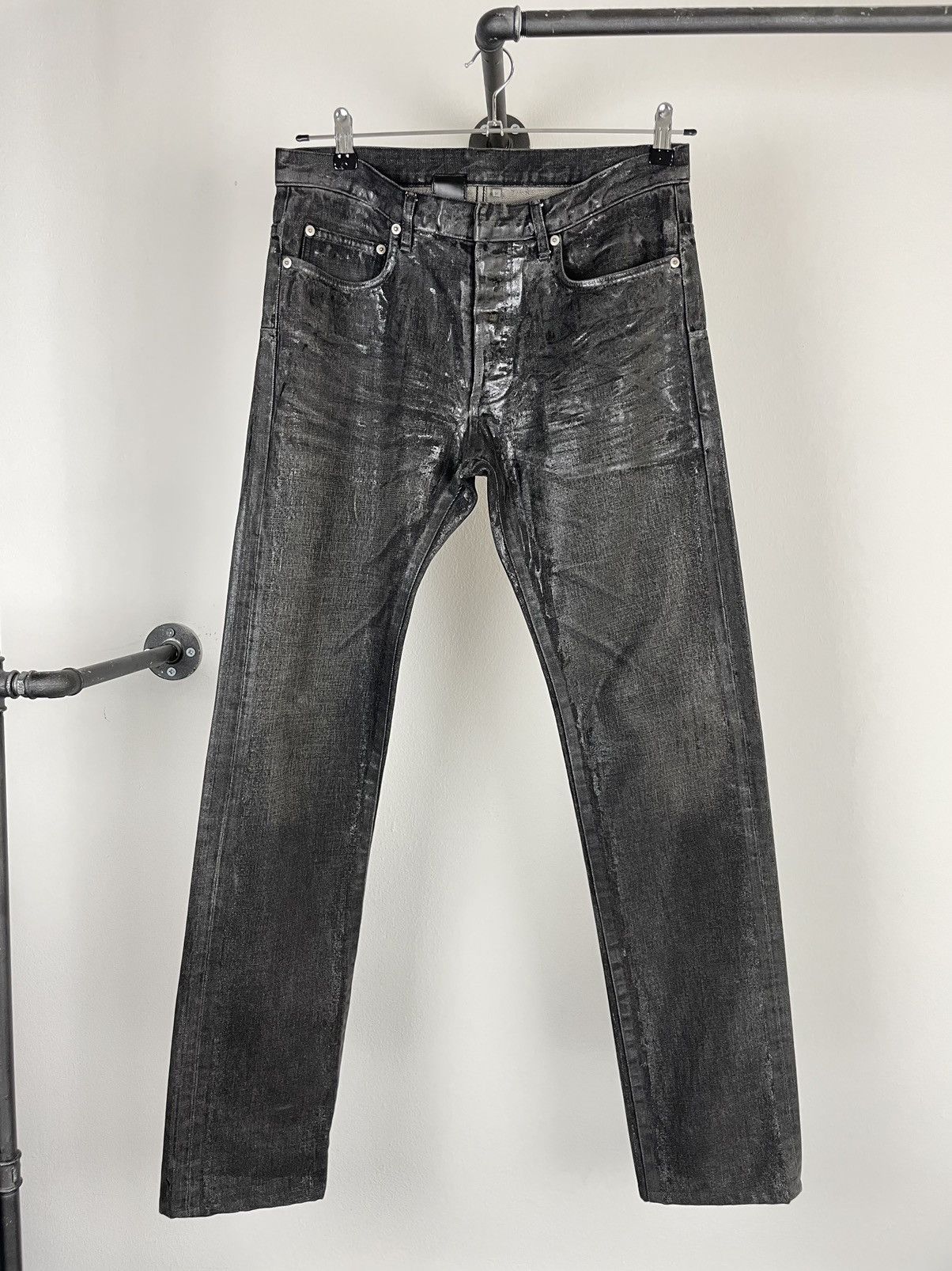 Dior AW2003 waxed luster clawmark hedi Slimane coated jeans denim | Grailed