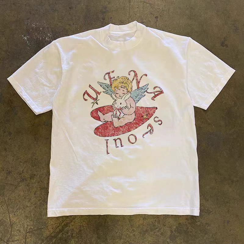 Vintage White Vintage Angel Print T-Shirt (Y2K Style) Size US M / EU 48-50 / 2 - 1 Thumbnail