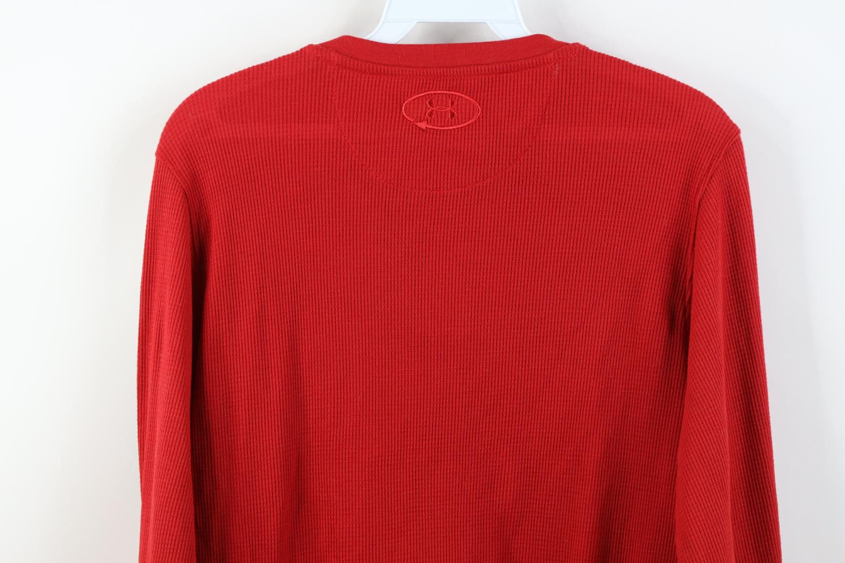Under Armour Under Armour Waffle Knit Long Sleeve Henley T-Shirt Red Size US M / EU 48-50 / 2 - 11 Thumbnail
