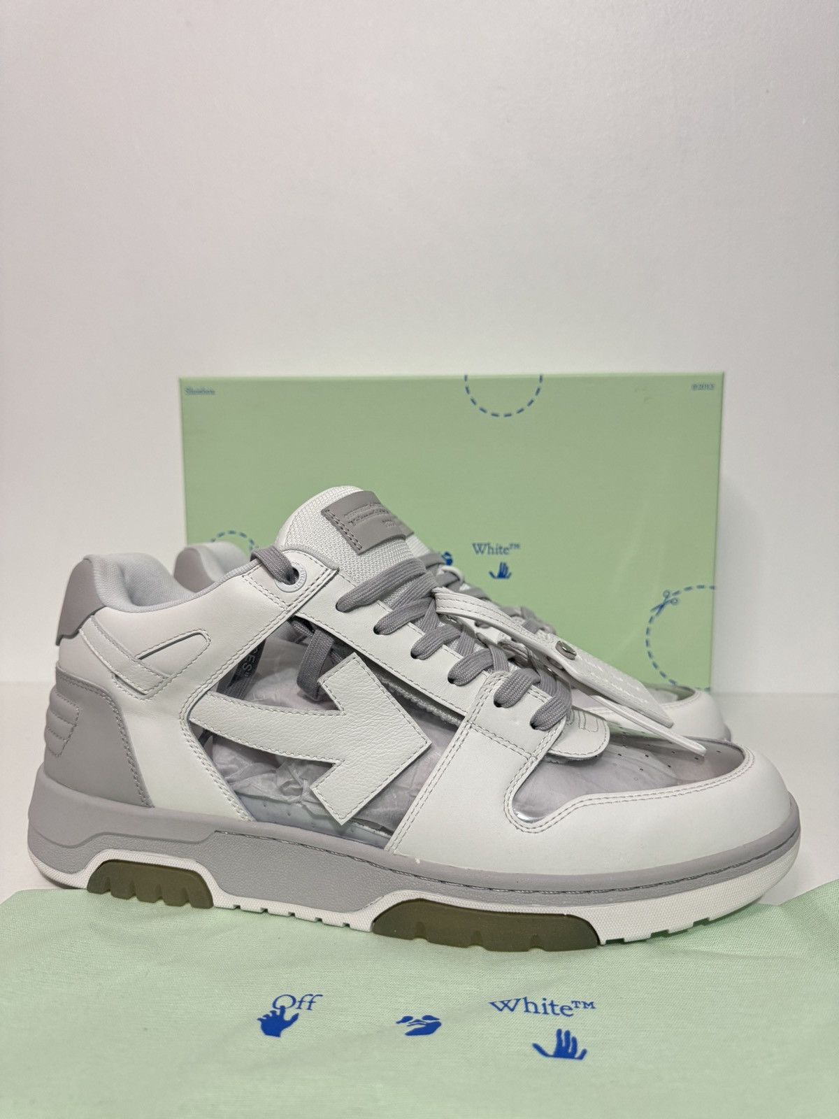Off-White Off-White Out Of Office Sneakers White/Grey SZ 48 New w/ Box Size US 14 / EU 47 - 1 Thumbnail
