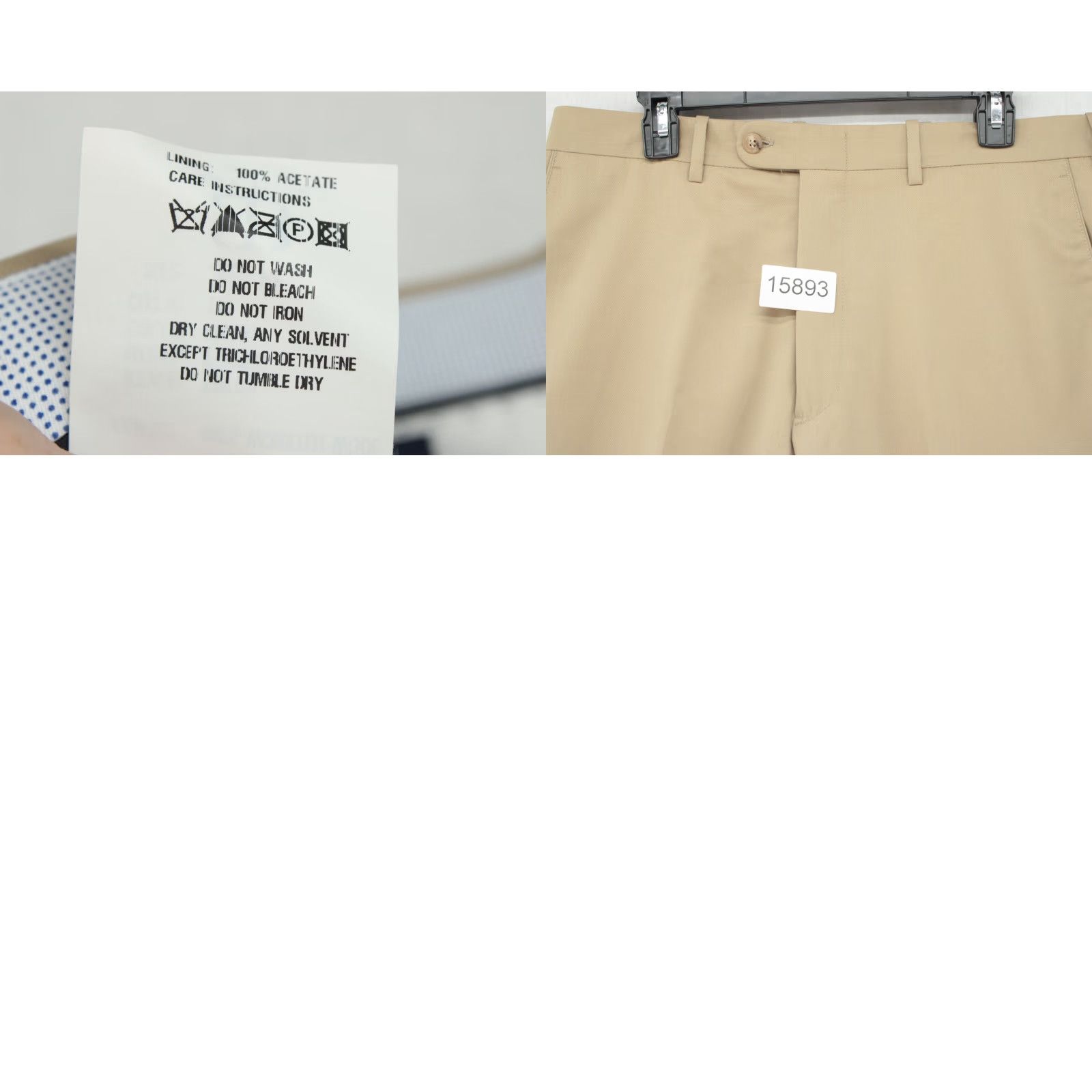Vintage JB Britches Dress Pants Beige 100% Wool Pleated Trousers 35X31 Men’s Regular Inseam 31" Straight Leg Preppy Dress Pants Mens Size US 35 - 8 Thumbnail