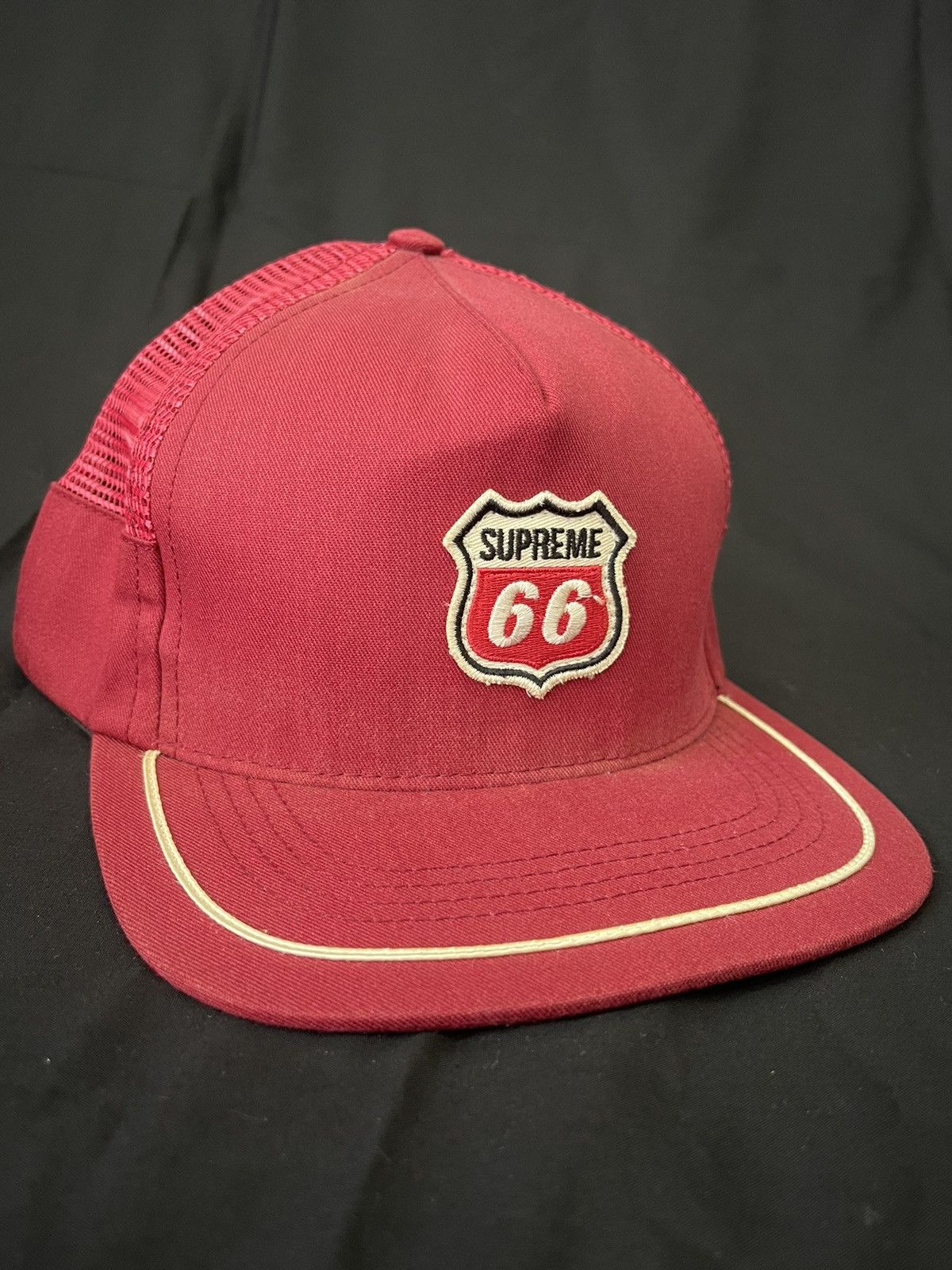SS12 Supreme Route 66 Side Vent 5 Panel Snapback Cap Hat