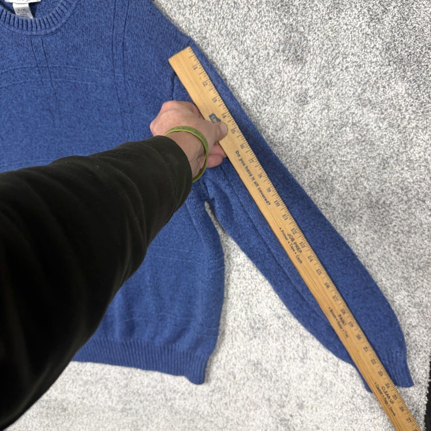 Geoffrey Beene VINTAGE Geoffrey Beene Sweater XL Men Blue Knit Pullover Crew Neck Raglan Long Sleeve Tight-Knit Solid 100% Cotton Fall Winter Casual Size US XL / EU 56 / 4 - 3 Thumbnail