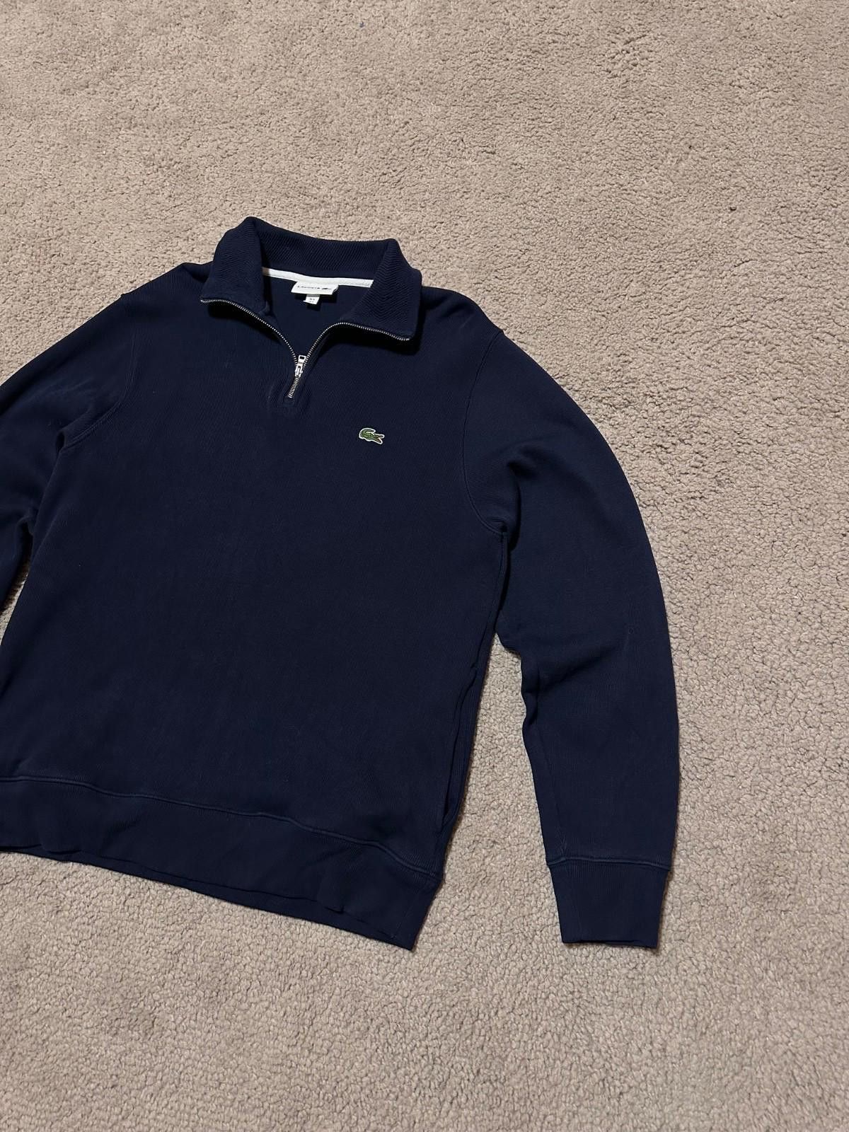 Lacoste Men’s Lacoste 1/4 Zip Navy Blue Pullover Sweatshirt Size 5 Size US L / EU 52-54 / 3 - 2 Thumbnail