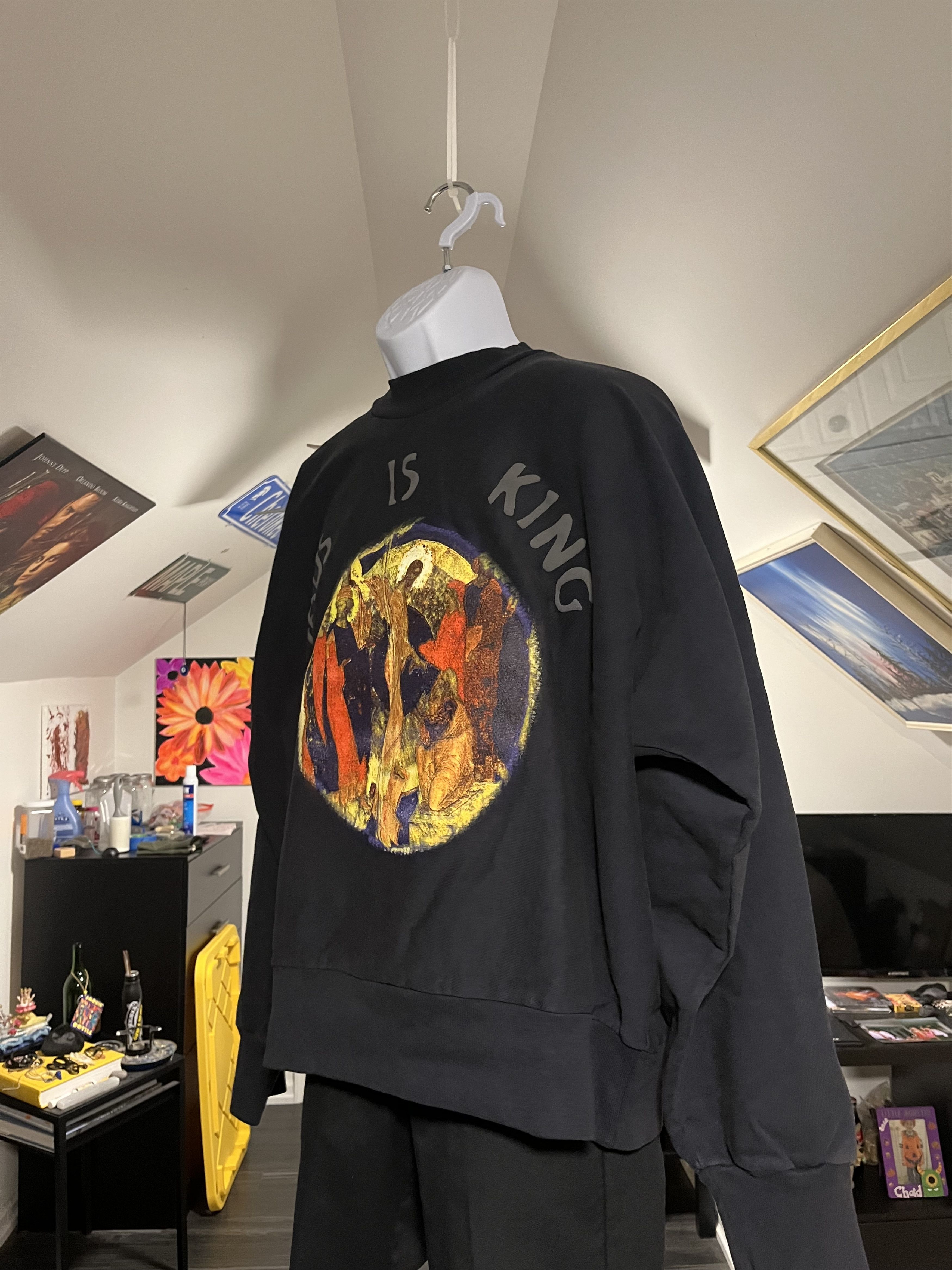 Kanye West Jesus Is King Painting I Crewneck | Grailed