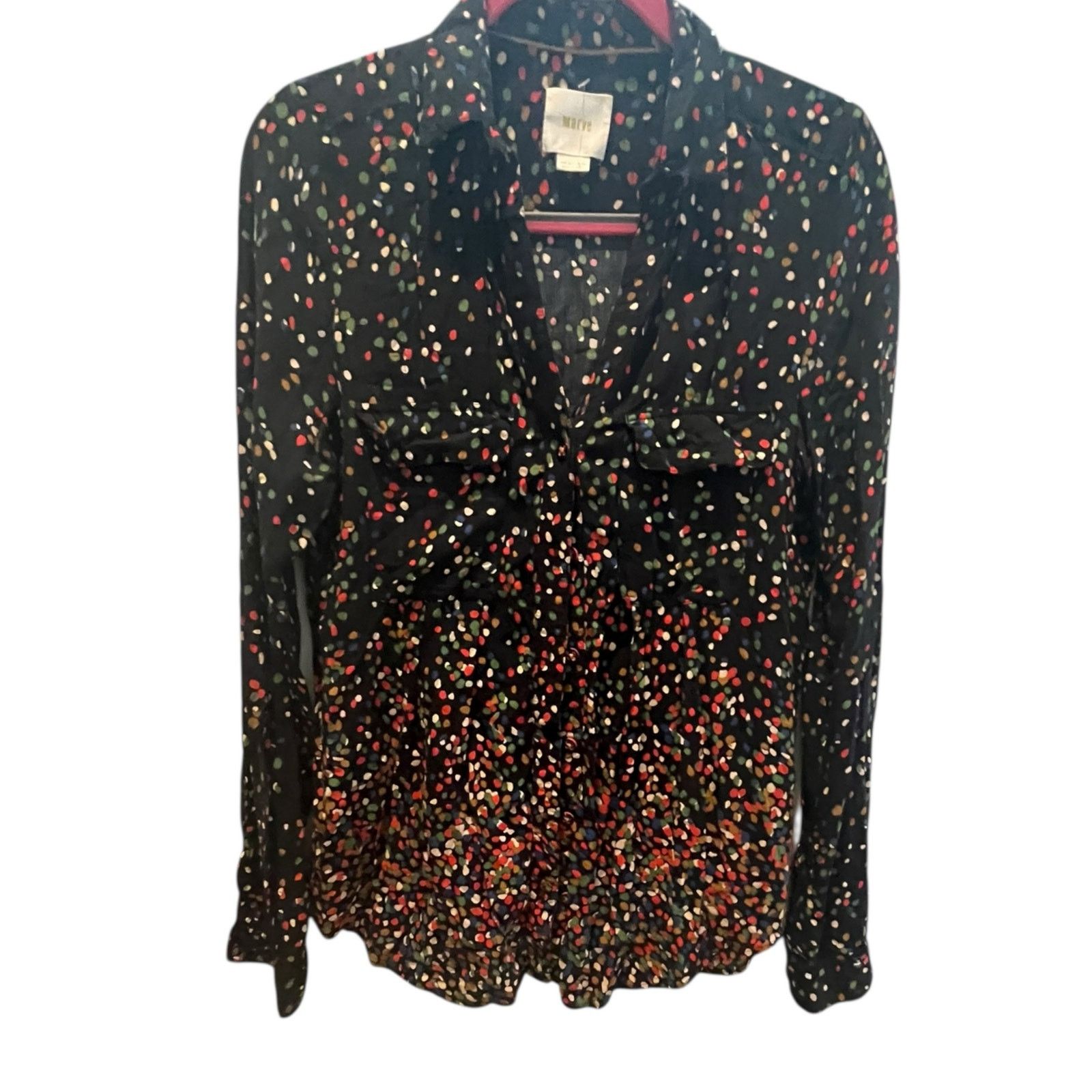 Anthropologie Maeve Anthropologie Multicolor Dot Blouse | Size 6 EUC Size M / US 6-8 / IT 42-44 - 1 Thumbnail