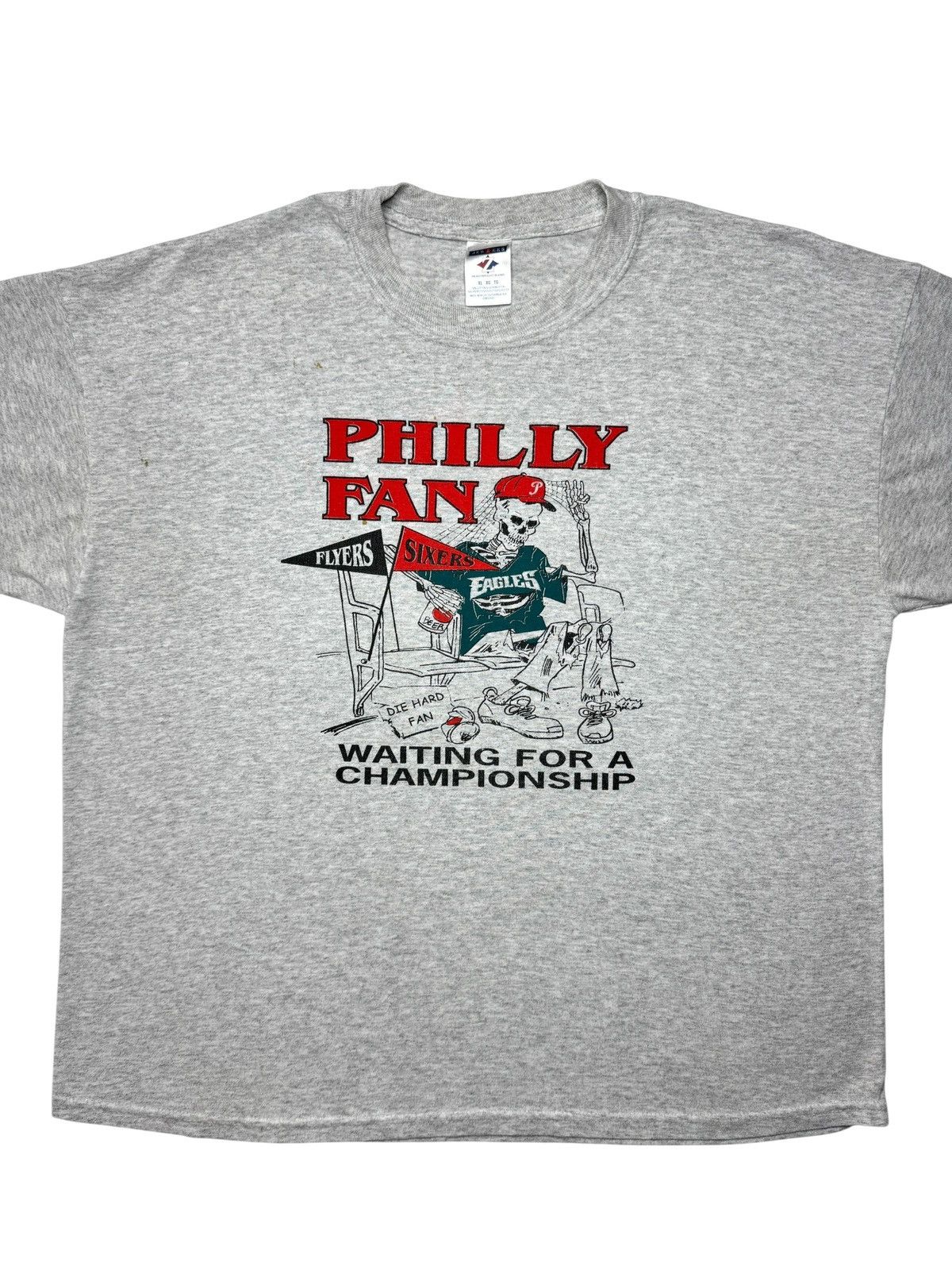 Vintage Vintage Philadelphia Eagles Flyers Sixers Fan Tee Shirt Size US XL / EU 56 / 4 - 2 Thumbnail