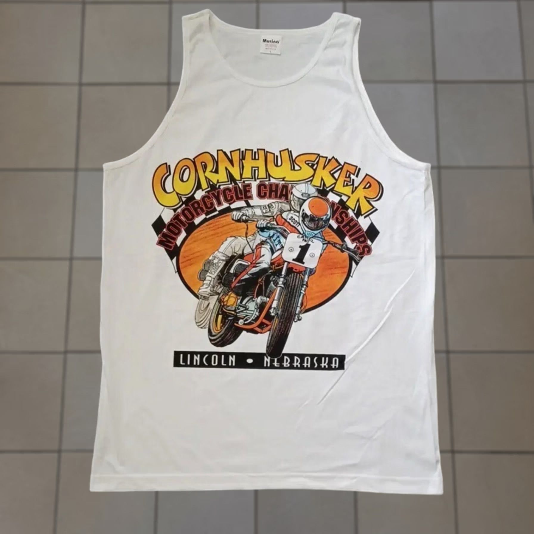 Vintage VINTAGE Motorcycle Shirt L White Lincoln Nebraska Mens T-Shirt Size US L / EU 52-54 / 3 - 1 Thumbnail