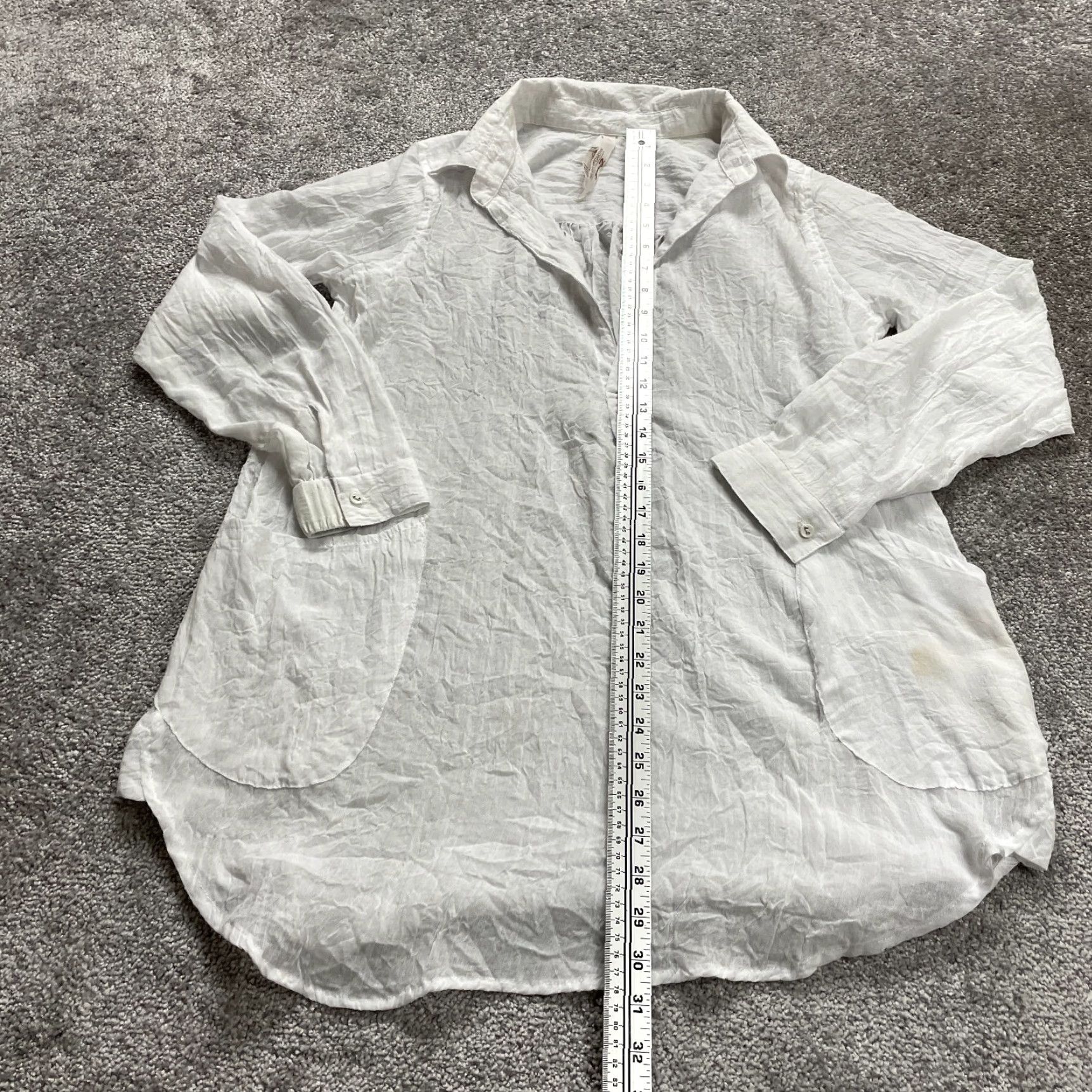 Melissa Melissa McCarthy Blouse Womens Medium White Tunic Collared Pockets Button Front Size M / US 6-8 / IT 42-44 - 7 Thumbnail
