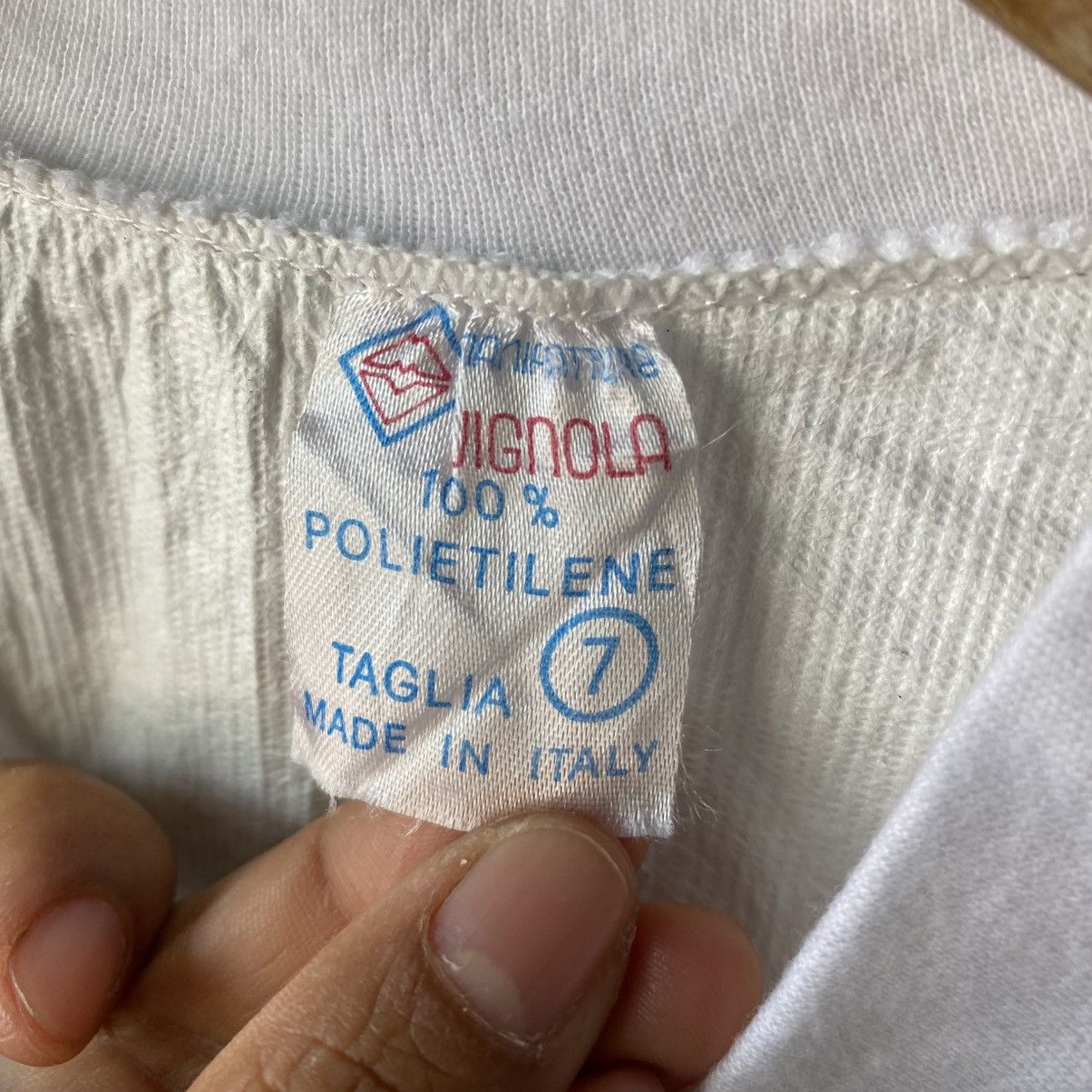 Vintage Tyvek Long-Sleeve Cycling Jersey - White & Green Accent. Size US M / EU 48-50 / 2 - 3 Thumbnail