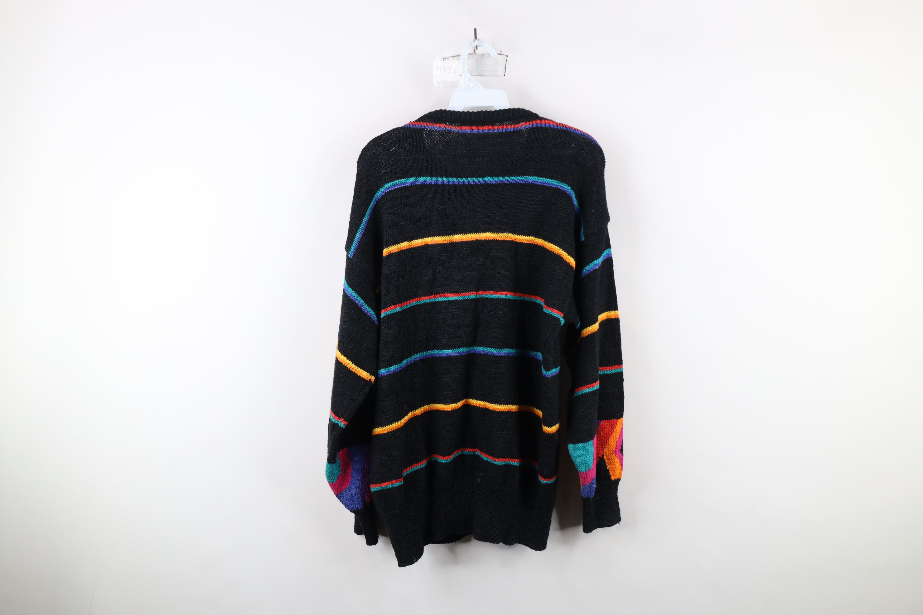 Vintage Vintage 90s Streetwear Striped Jeweled Sequin Knit Sweater Size S / US 4 / IT 40 - 10 Thumbnail