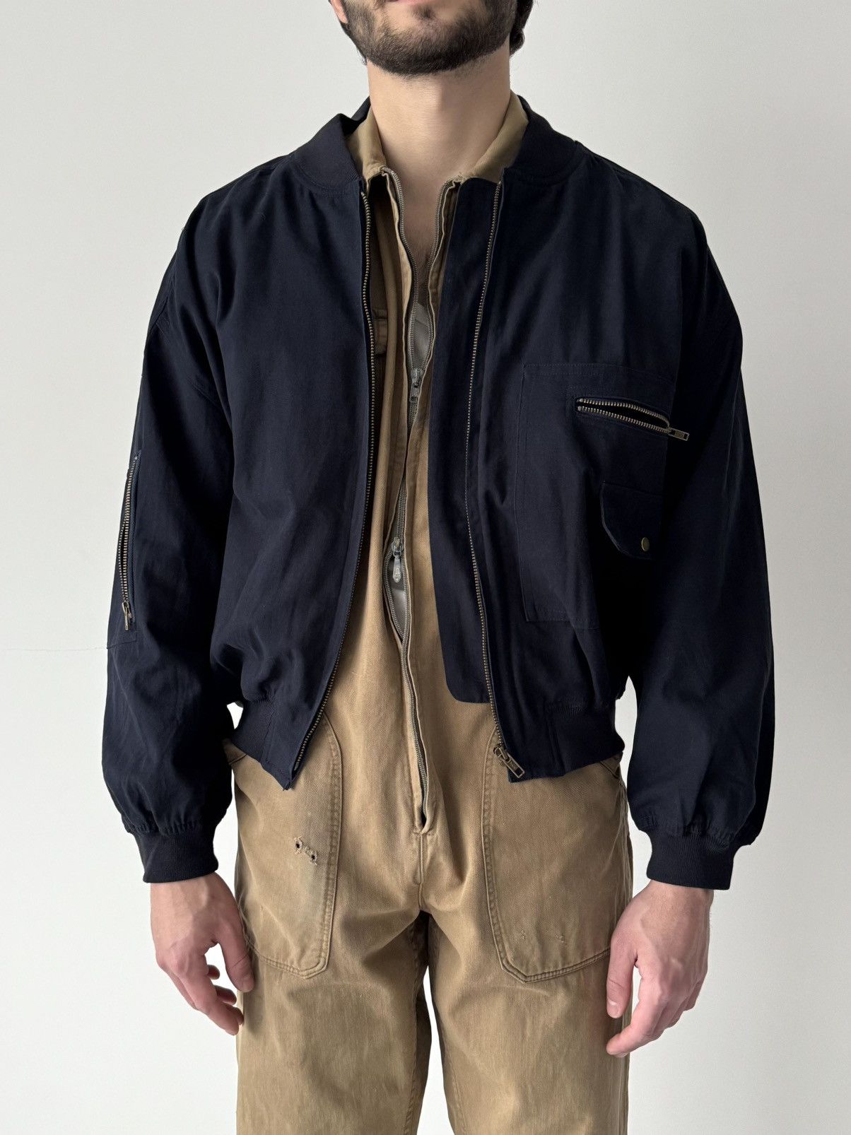 Issey Miyake 1980s Vintage Issey Miyake Sport 'Care Label' Bomber Jacket Size US M / EU 48-50 / 2 - 2 Thumbnail