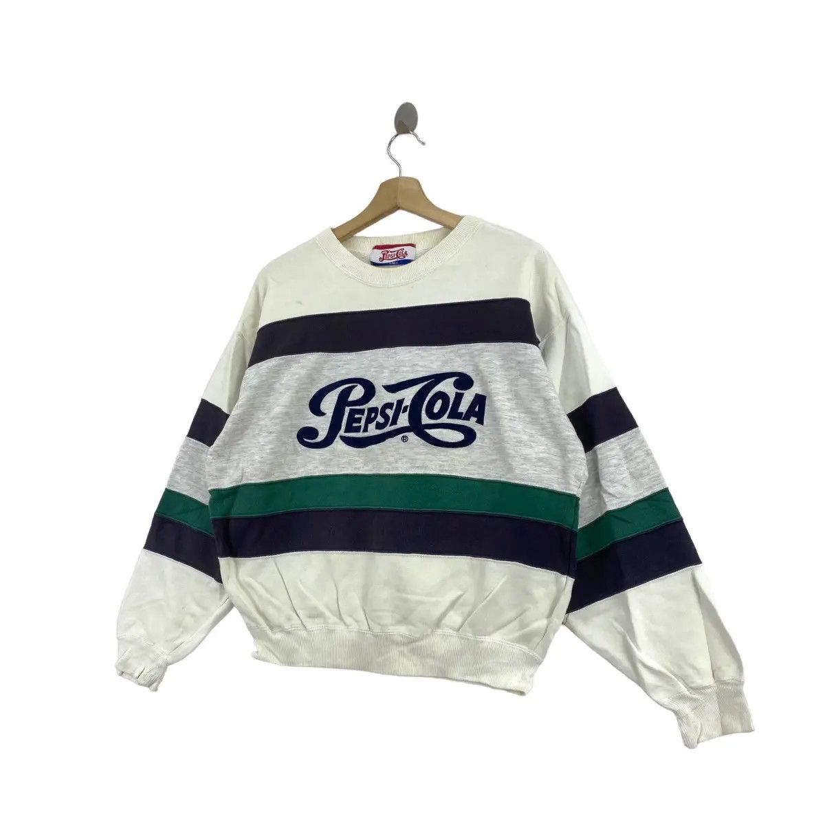 Pepsi Vintage 90’ PEPSI COLA Center Logo Striped Rugby Sweatshirt Size US M / EU 48-50 / 2 - 3 Thumbnail