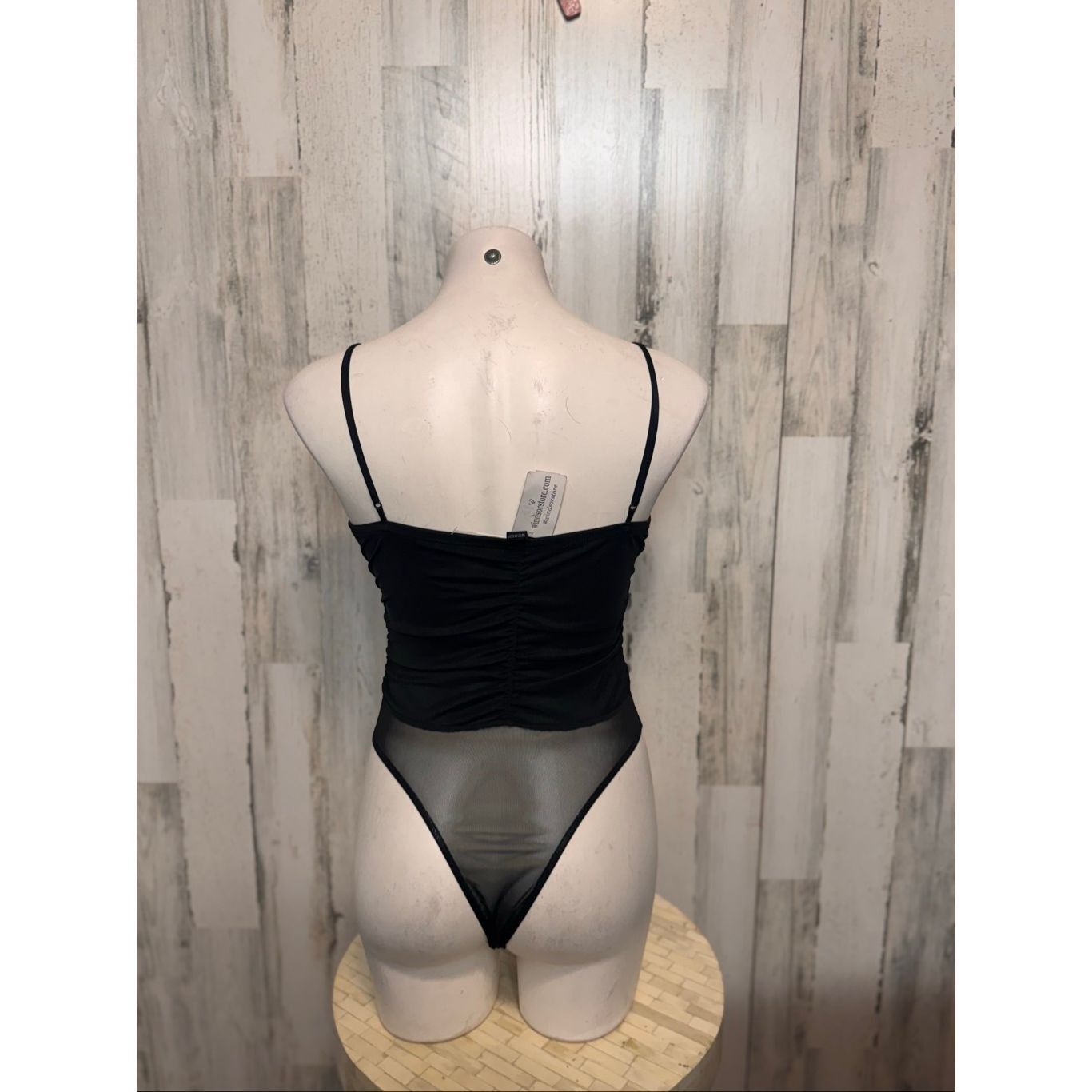 Other Windsor Black Lace Up Bodysuit Women’s M – Sheer Mesh Back, Size M / US 6-8 / IT 42-44 - 3 Thumbnail
