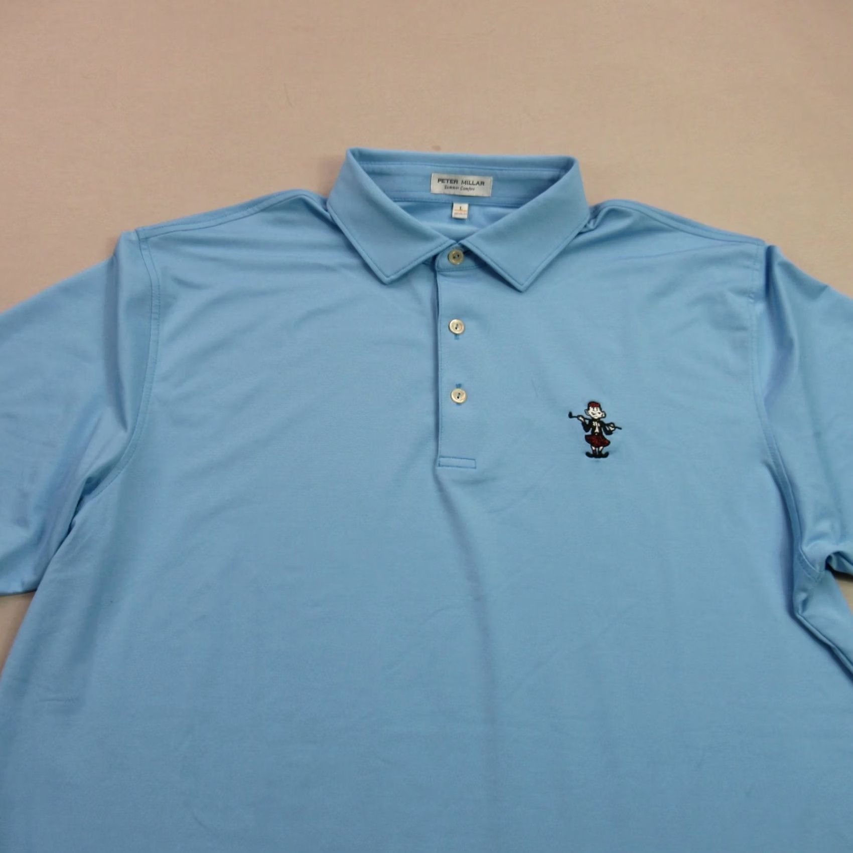 Peter Millar Peter Millar Polo Shirt Golf Short Sleeve Lightweight Blue Mens Large Casual Shirt Size US L / EU 52-54 / 3 - 3 Thumbnail