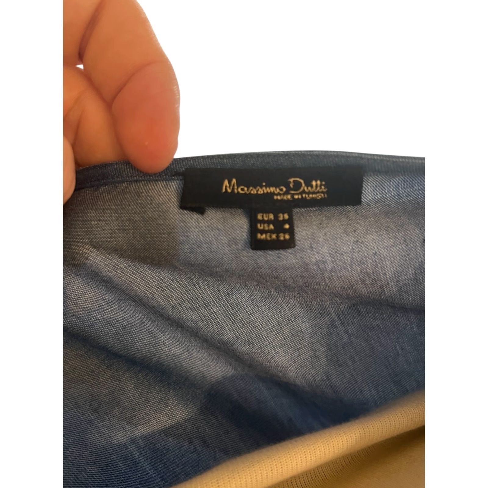 Massimo Dutti Massimo Dutti Blouse Shirt Tunic Linen Blue Balloon Sleeve V-Neck Size 4 Womens Size S / US 4 / IT 40 - 7 Thumbnail