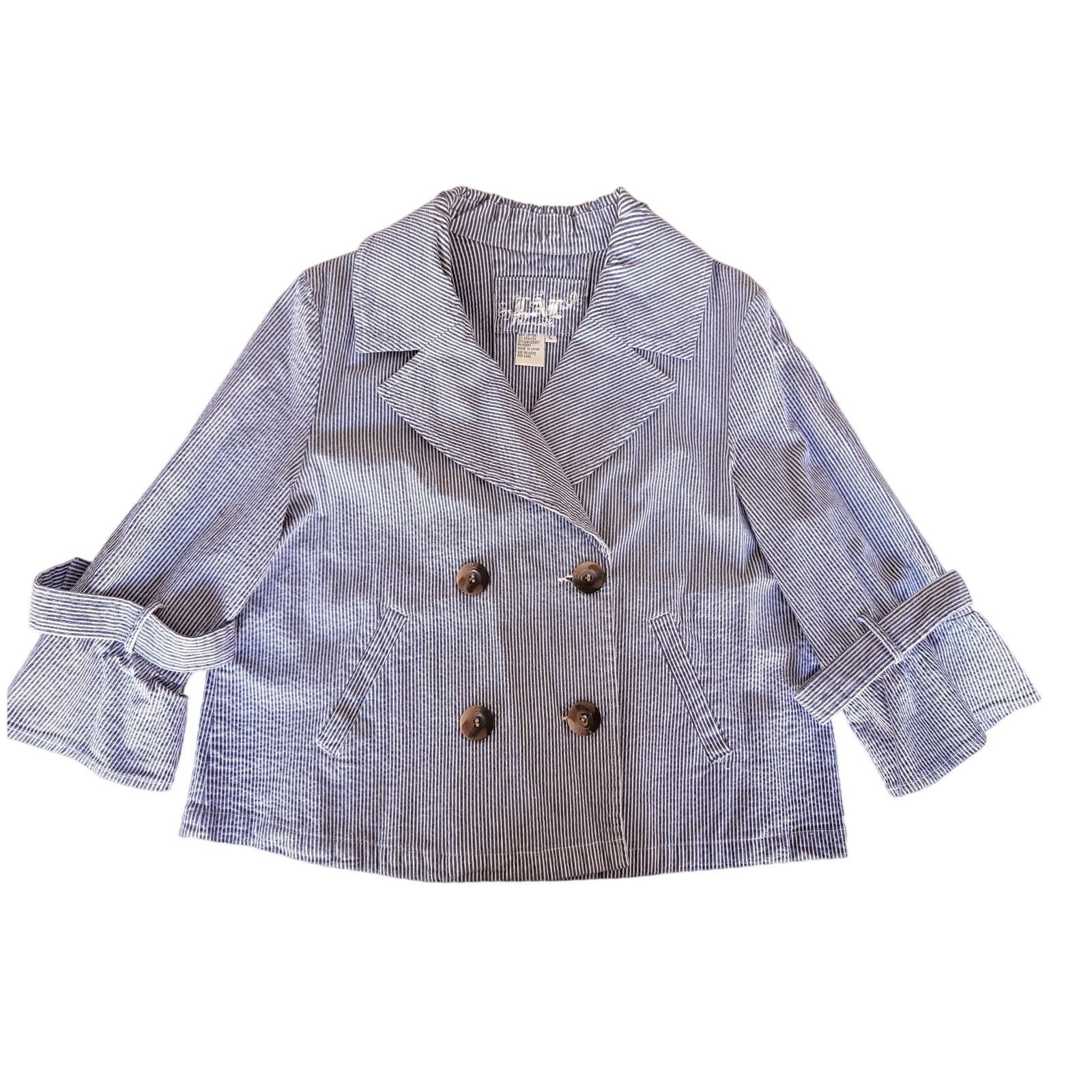 AMI AMI Seersucker Double Breasted Cropped Jacket L Size L / US 10 / IT 46 - 4 Thumbnail