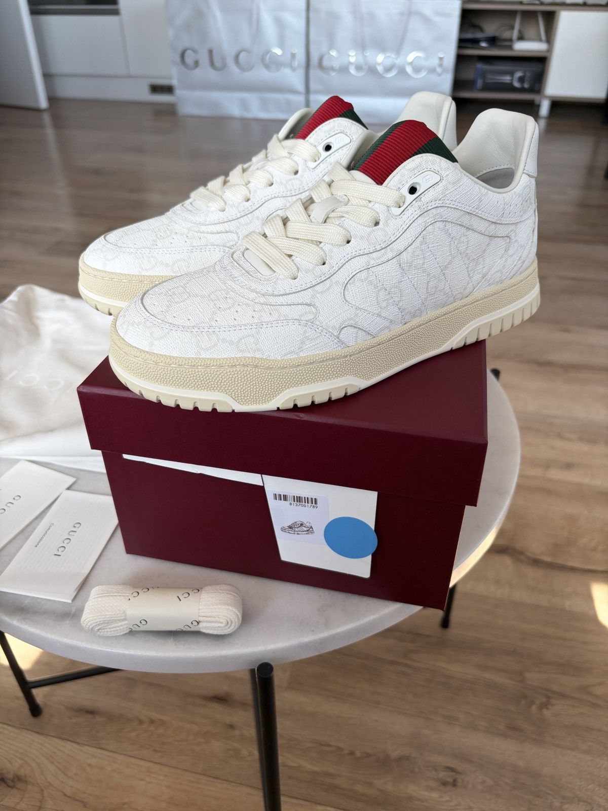 Gucci Gucci Re-Web GG canvas white Size US 7 / IT 37 - 6 Thumbnail