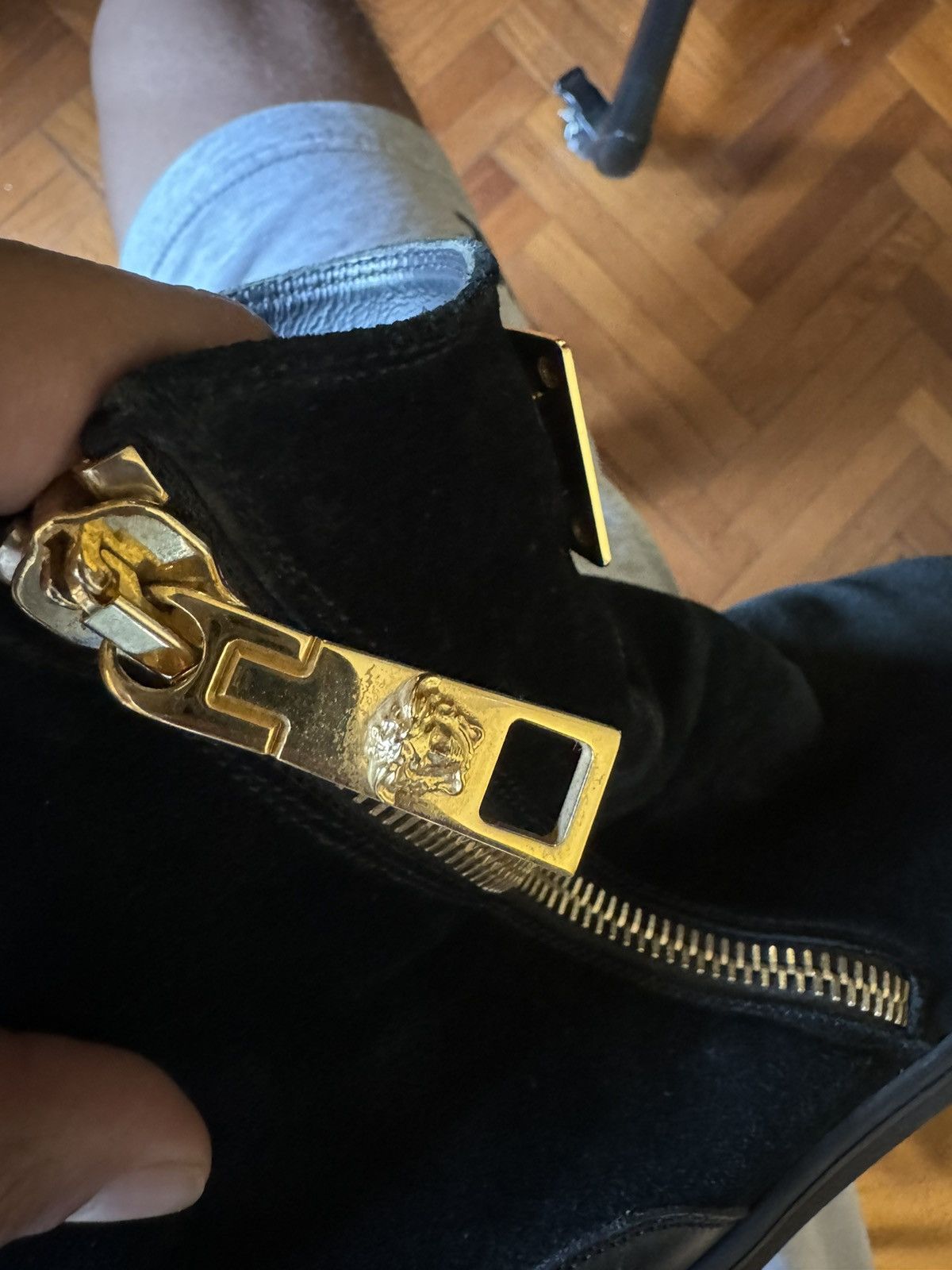 Versace Black Suede Versace Boots Size US 12 / EU 45 - 4 Thumbnail
