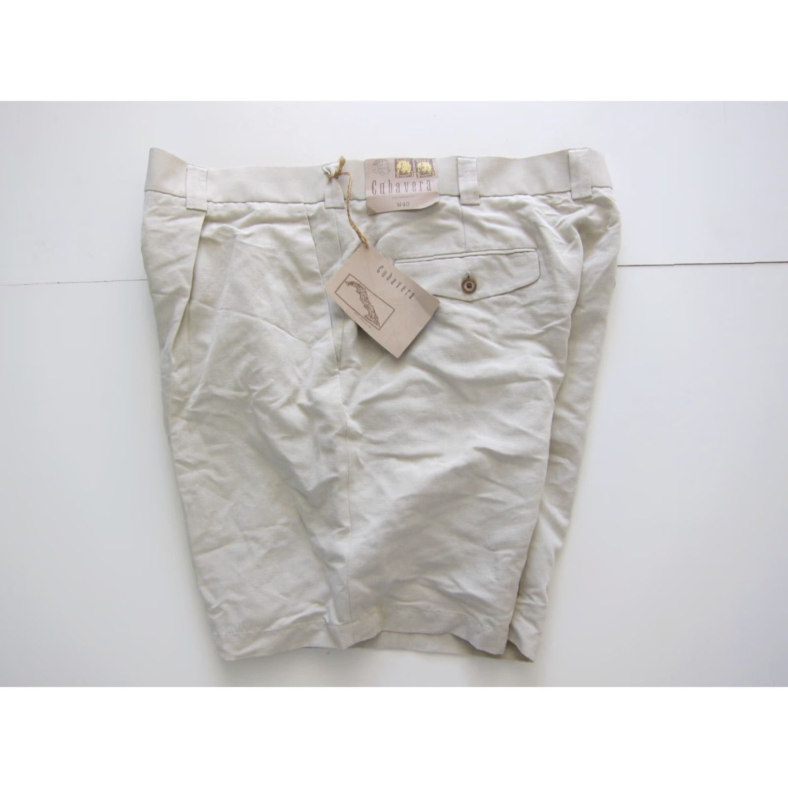 Cubavera NWT Cubavera Rayon Linen Beige Pleated Casual Chino Golf Short Men Size 40 Size US 40 / EU 56 - 4 Thumbnail