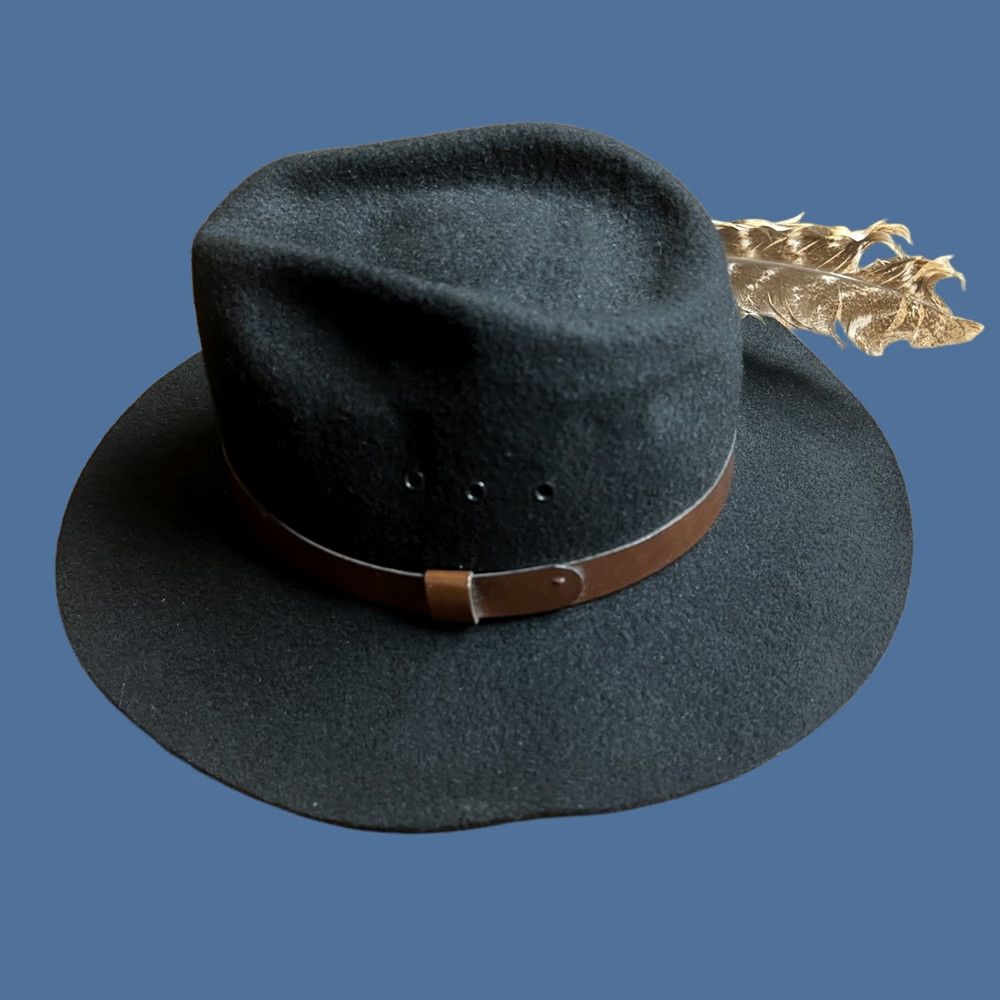 Vintage VINTAGE Dorfman Pacific Hat Fedora Black Pure Wool Felt USA Mens Size Large Size ONE SIZE - 1 Thumbnail