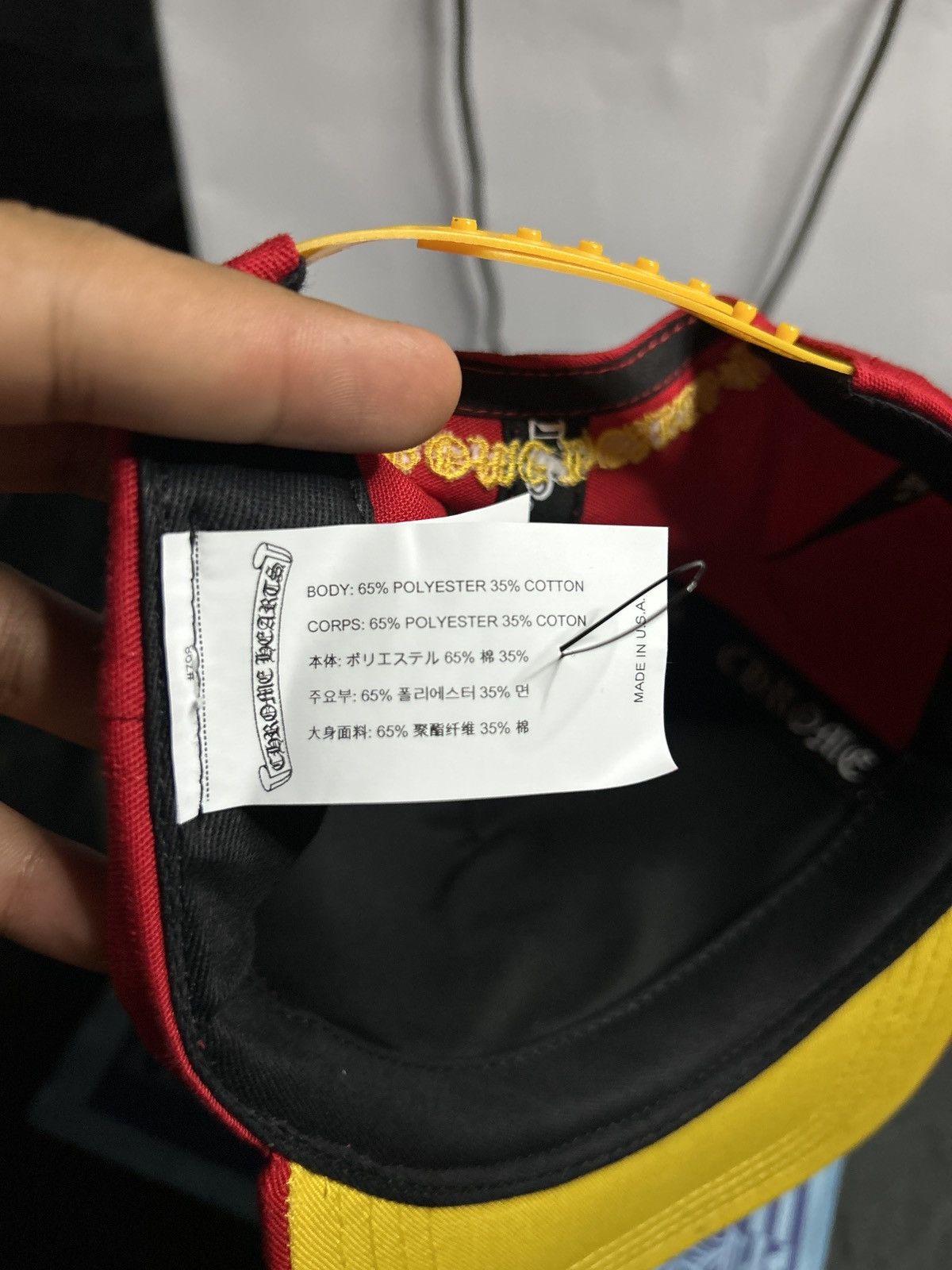 Chrome Hearts Chrome Hearts Red/Yellow CH BaseBall Hat Size ONE SIZE - 4 Thumbnail