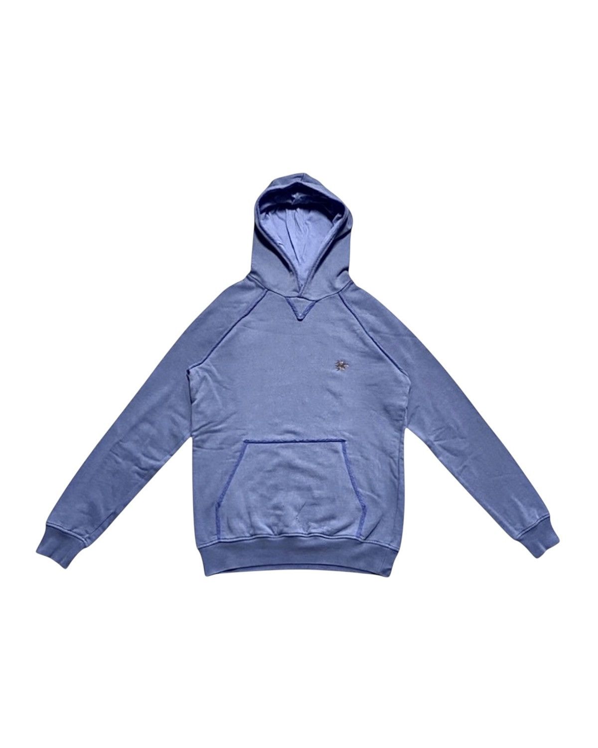 Raf by Raf Simons Raf Simons Distressed Blue Cotton Hoodie Embroidered Logo Size US L / EU 52-54 / 3 - 1 Thumbnail