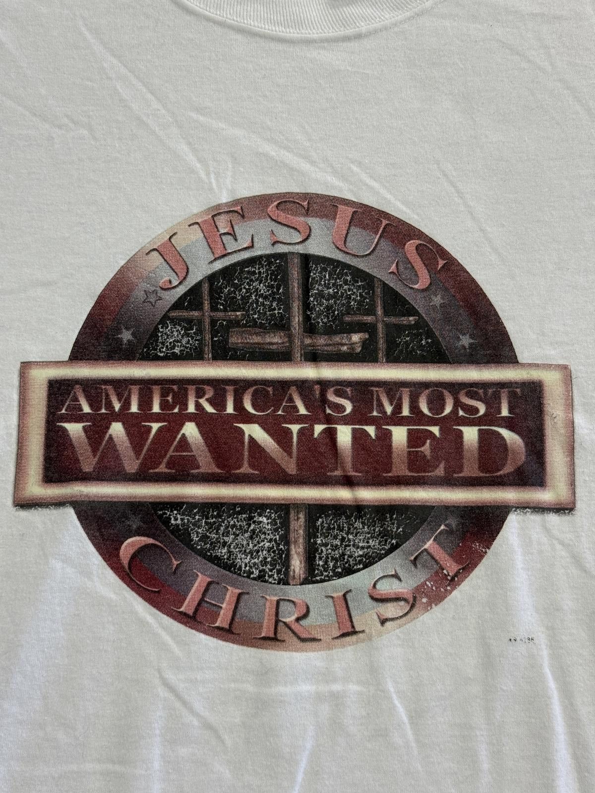Jerzees Vintage Jesus Christ T-shirt Americas Most Wanted Crosses XL Size US XL / EU 56 / 4 - 1 Thumbnail