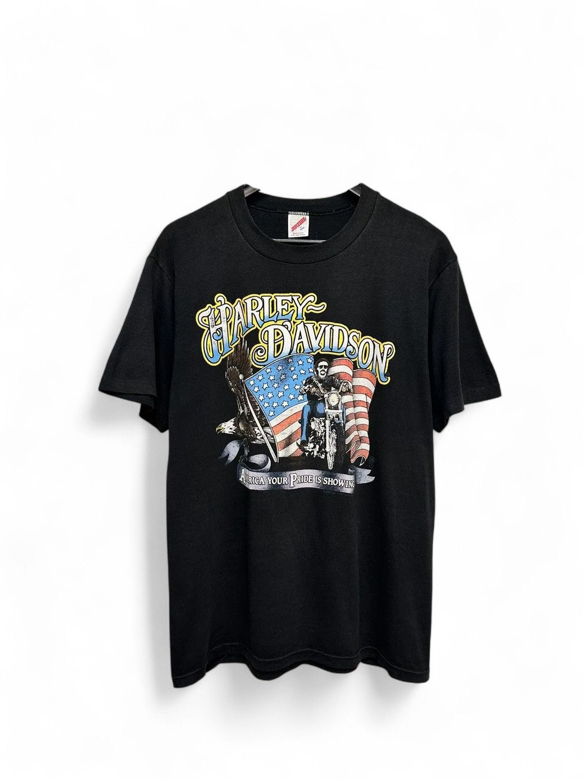 Jerzees Rare 80s Harley Davidson Vintage USA Motorcycle Graphic Tee Size US L / EU 52-54 / 3 - 1 Thumbnail