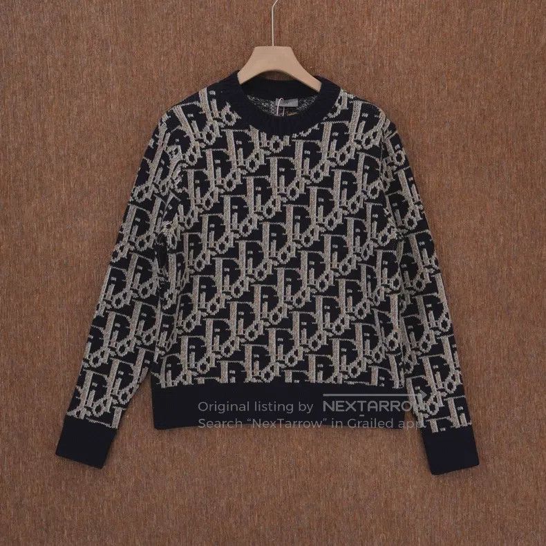 Dior Dior Old Flower Full Print Logo Woollen Knitted Sweater Size US M / EU 48-50 / 2 - 1 Thumbnail